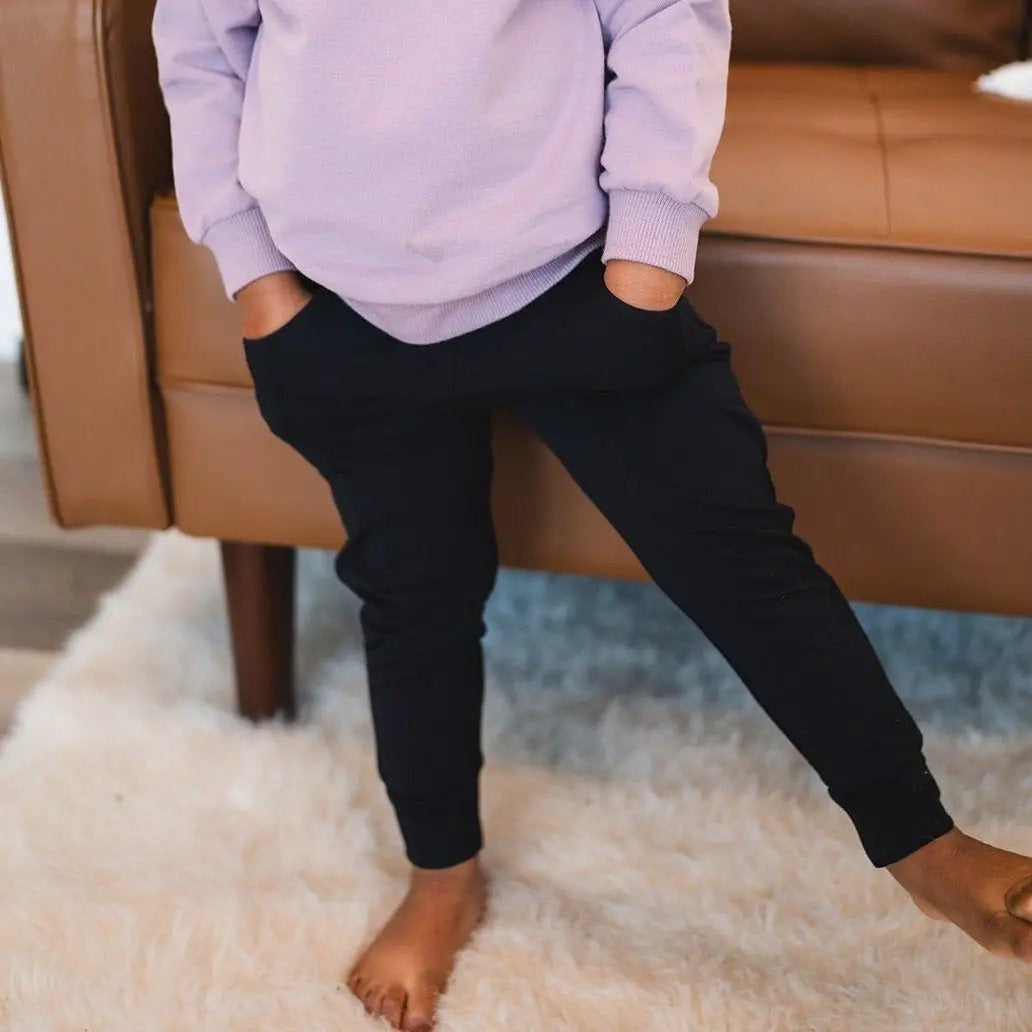 Ploom Jogger- Obsidian - Luxe - ploombaby Bamboo Baby Kid Clothing