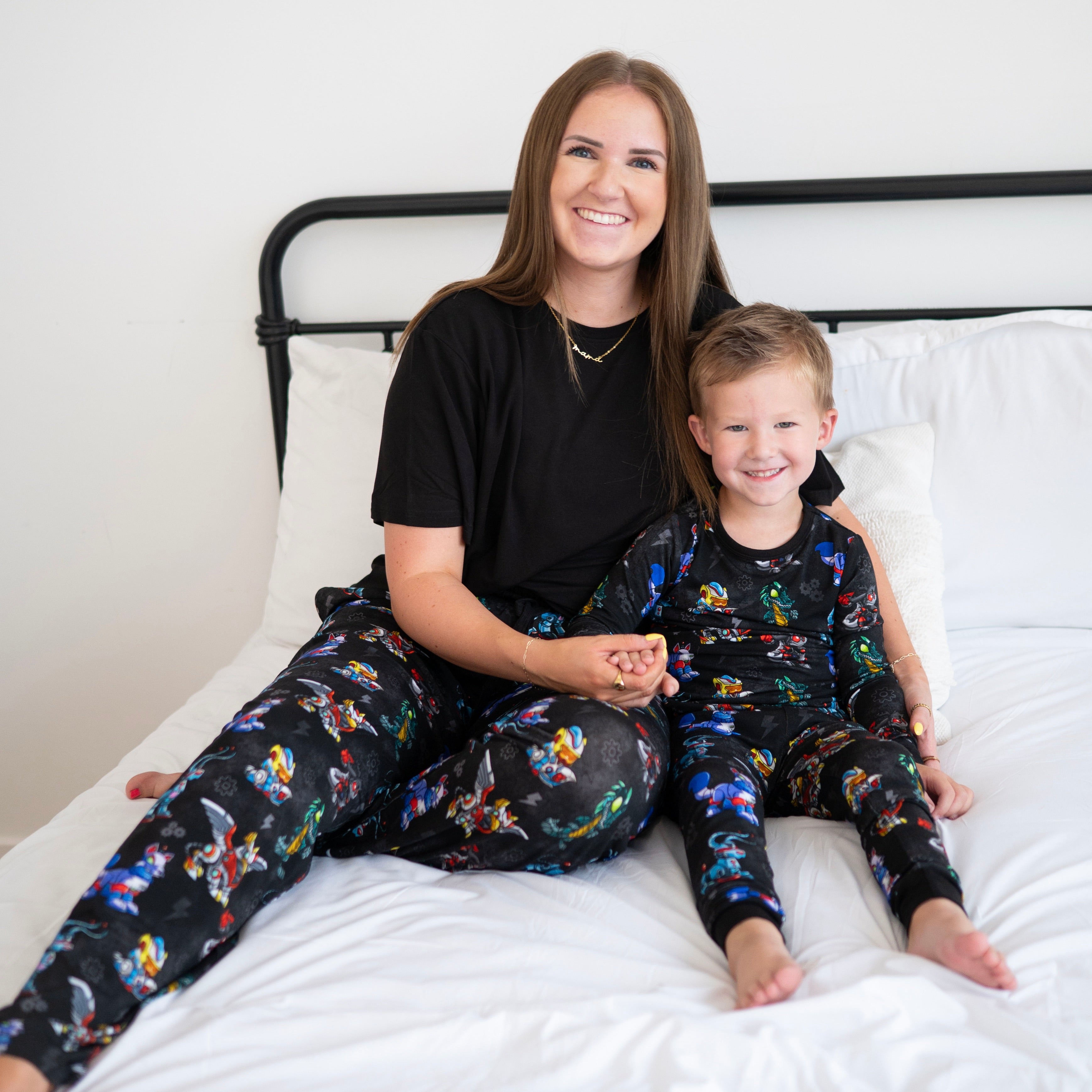 Unisex adult sleep pants with a Neopets robot print.