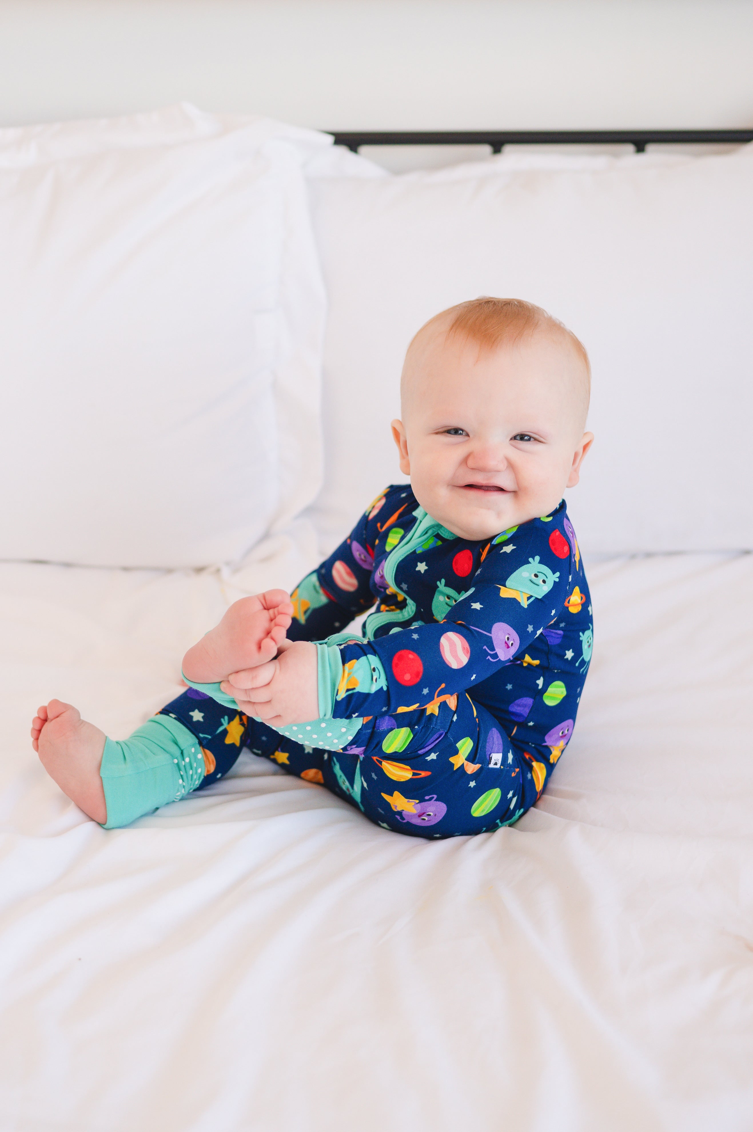 Flexi-Fit Zip PJ - Super Simple™ - The Bumble Nums in Space - Luxe - ploombaby Bamboo Baby Kid Clothing
