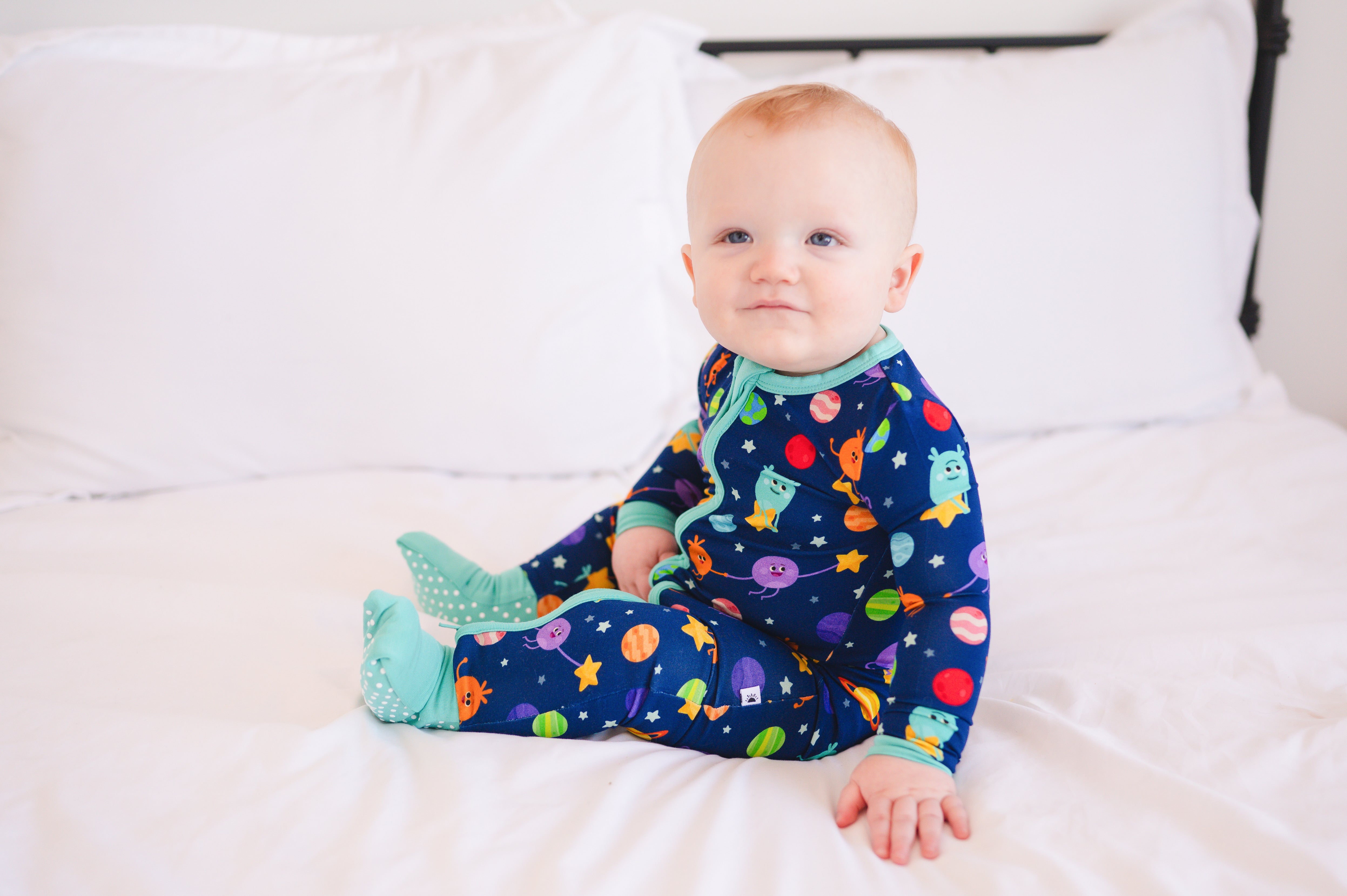 Flexi-Fit Zip PJ - Super Simple™ - The Bumble Nums in Space - Luxe - ploombaby Bamboo Baby Kid Clothing