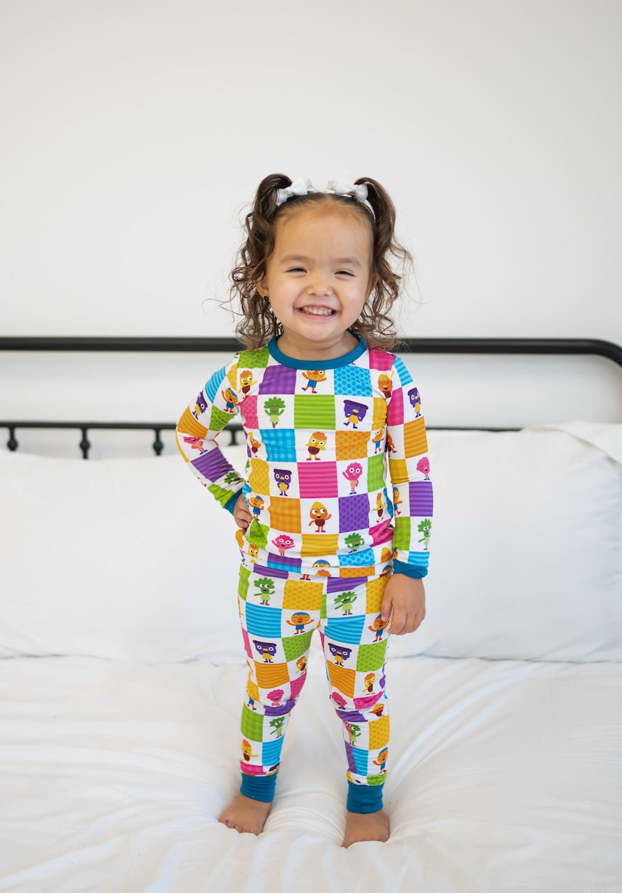 Classic Fit PJ Set - Super Simple™ Noodle & Pals - If You're Happy - Tencel Modal