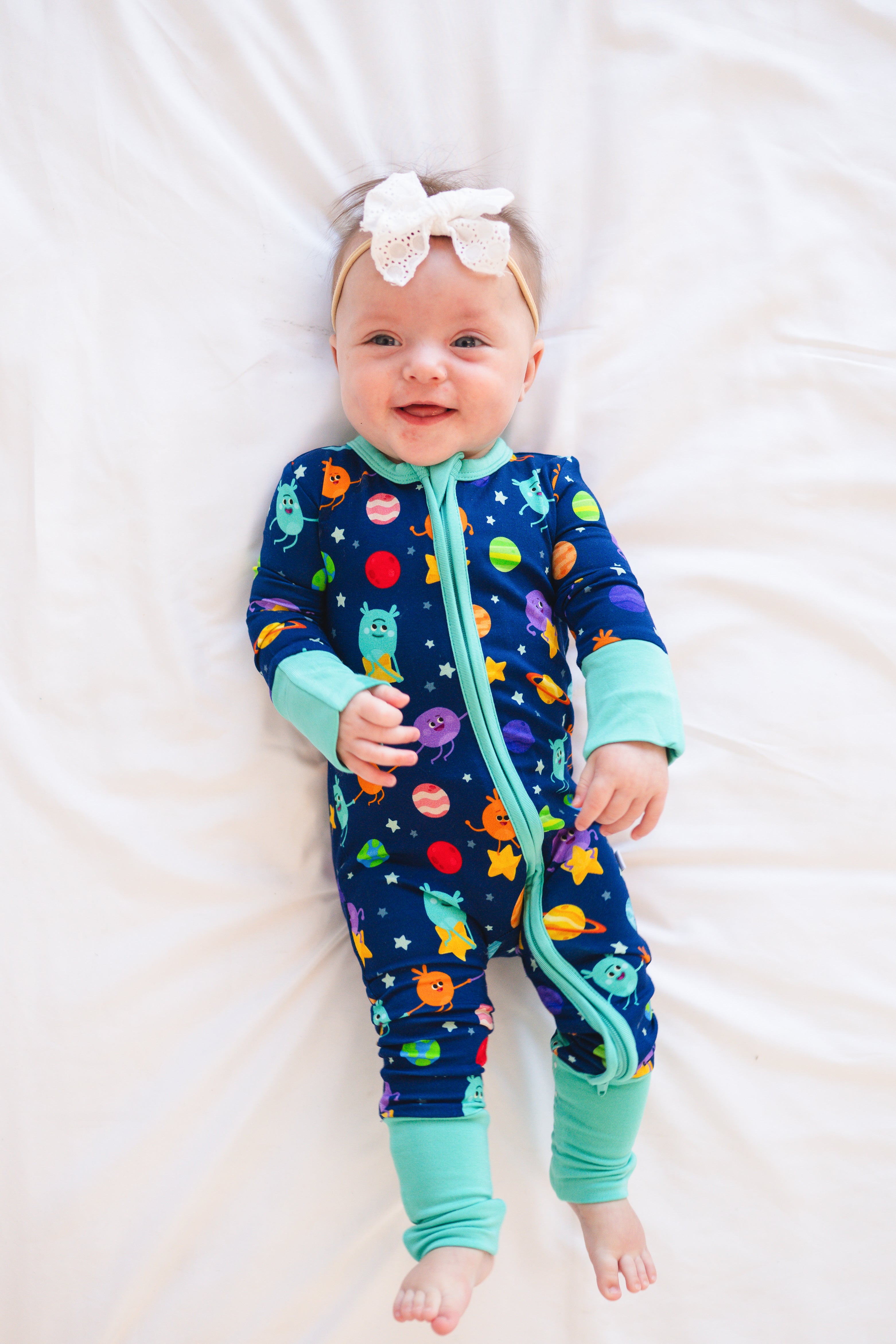 Flexi-Fit Zip PJ - Super Simple™ - The Bumble Nums in Space - Luxe - ploombaby Bamboo Baby Kid Clothing
