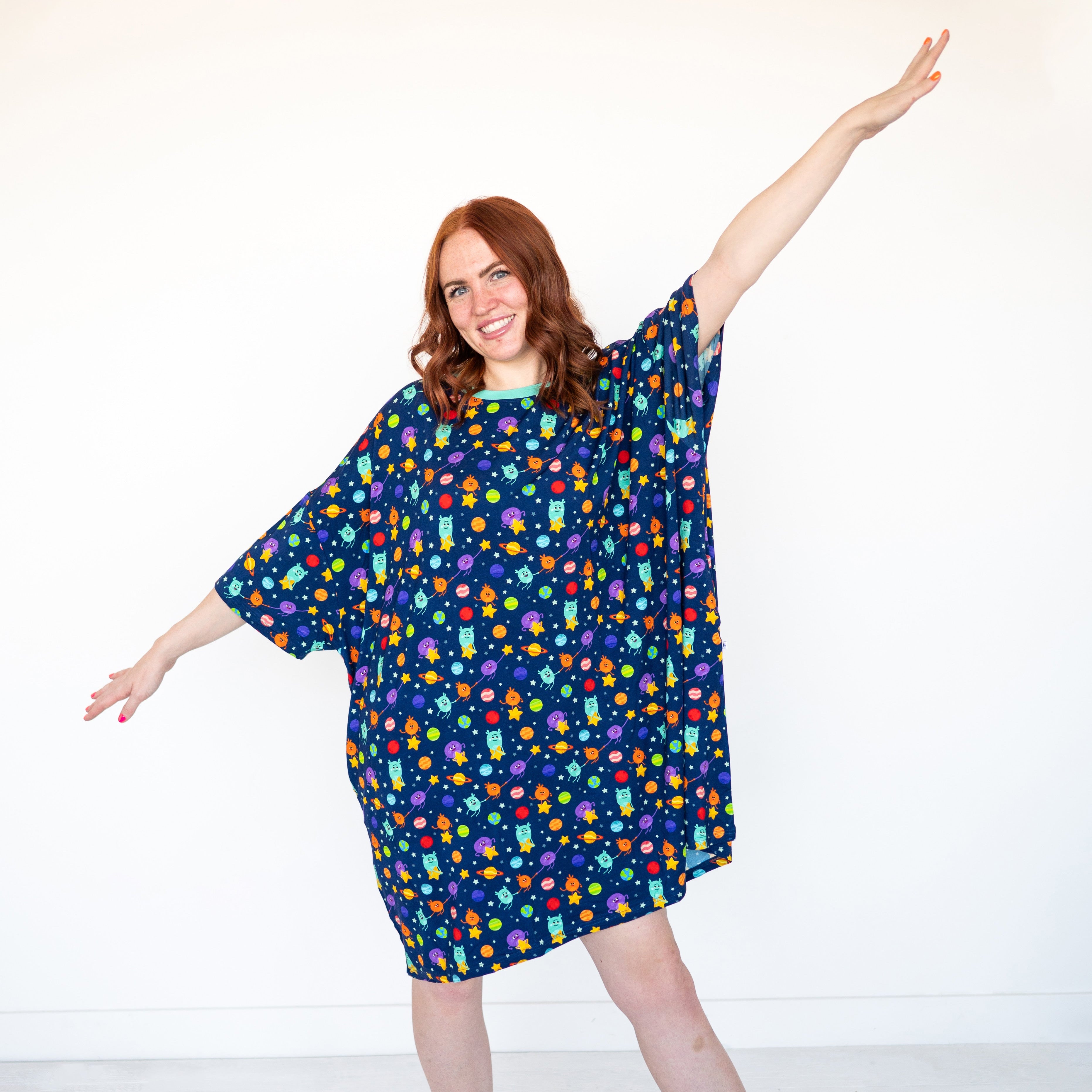 Adult MEGA Sleep Tee - Super Simple™ Bumble Nums in Space - Luxe Bamboo