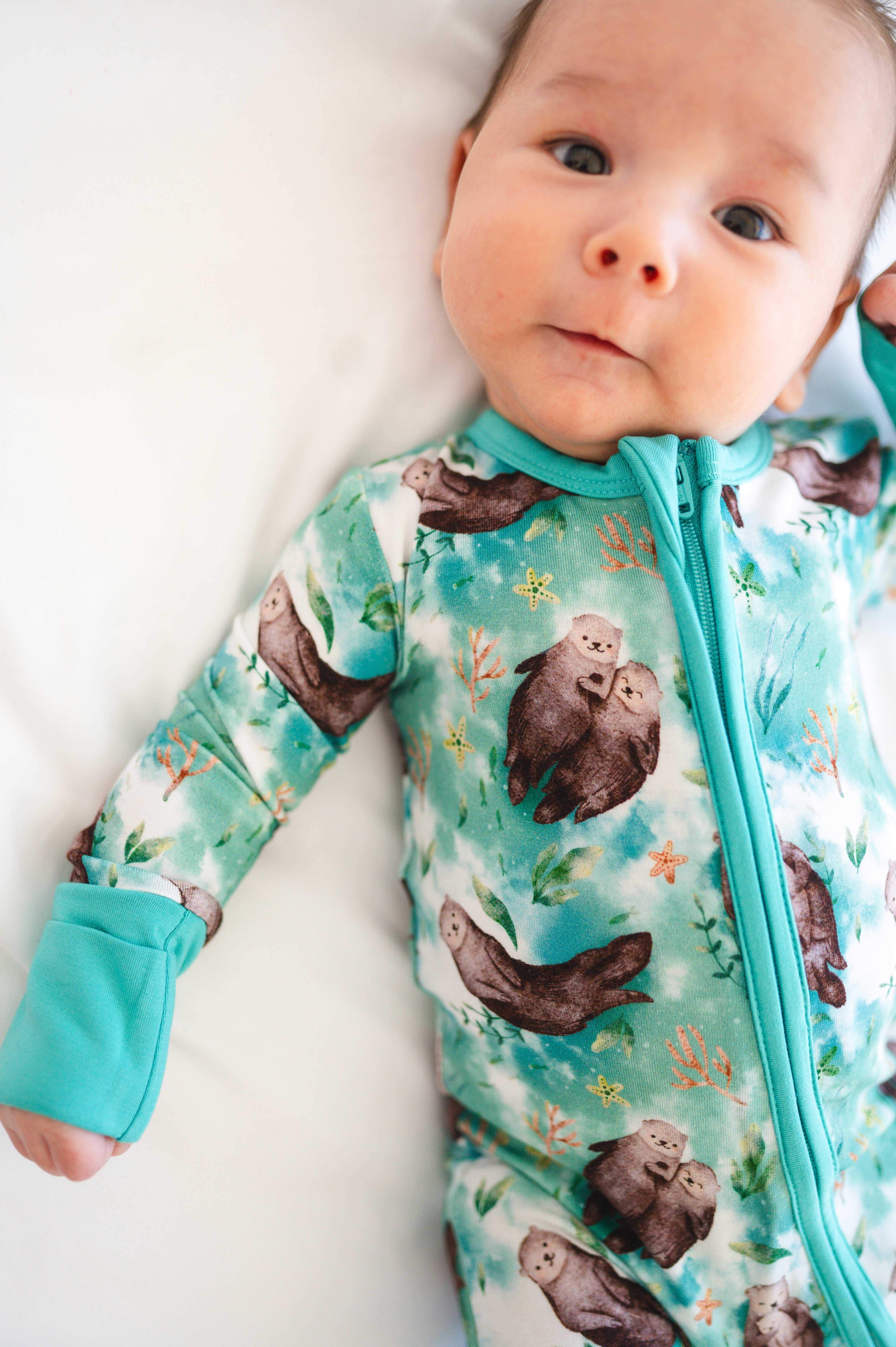 Flexi-Fit Zip PJ - Otters 2.0 - Luxe - ploombaby Bamboo Baby Kid Clothing
