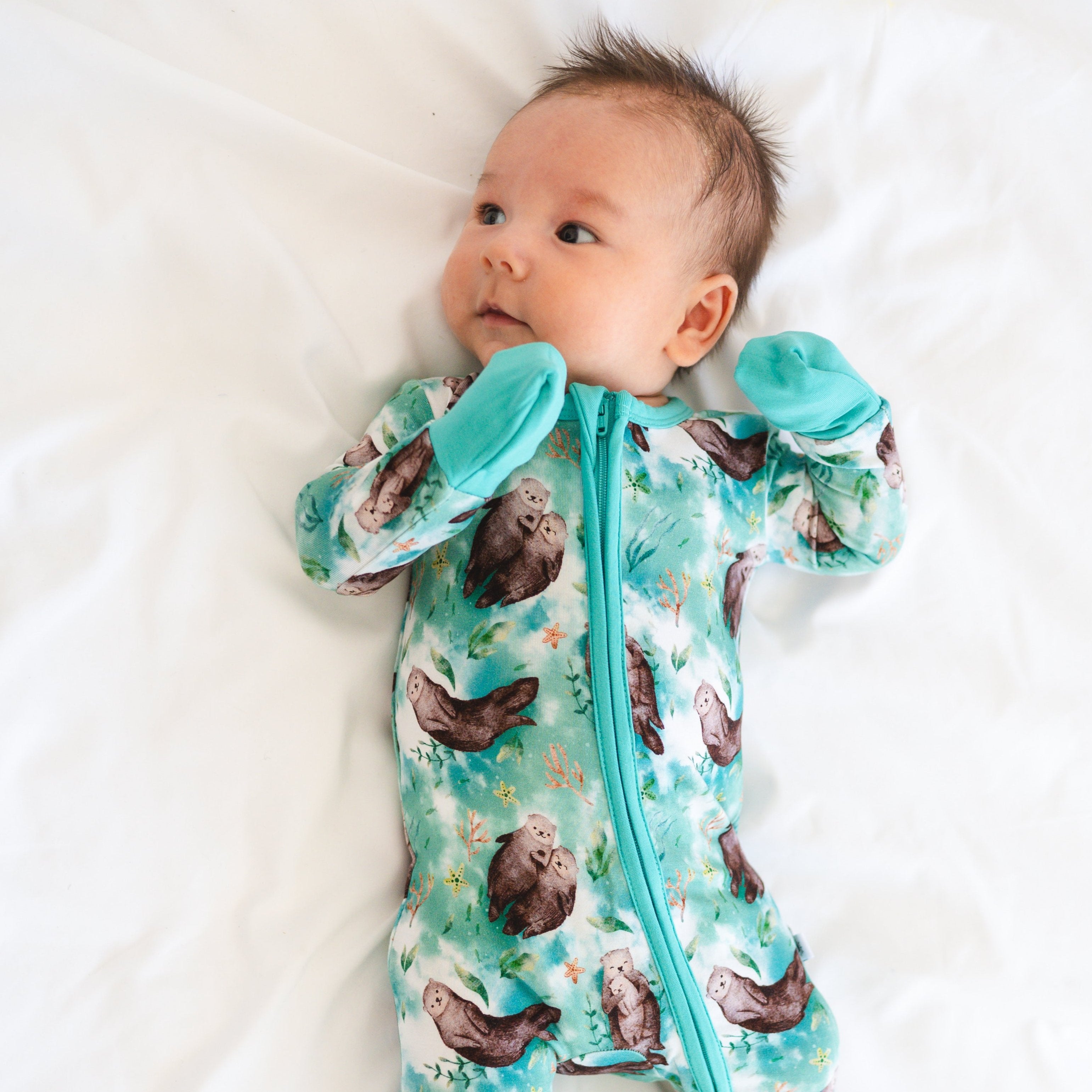 Flexi-Fit Zip PJ - Otters 2.0 - Luxe - ploombaby Bamboo Baby Kid Clothing