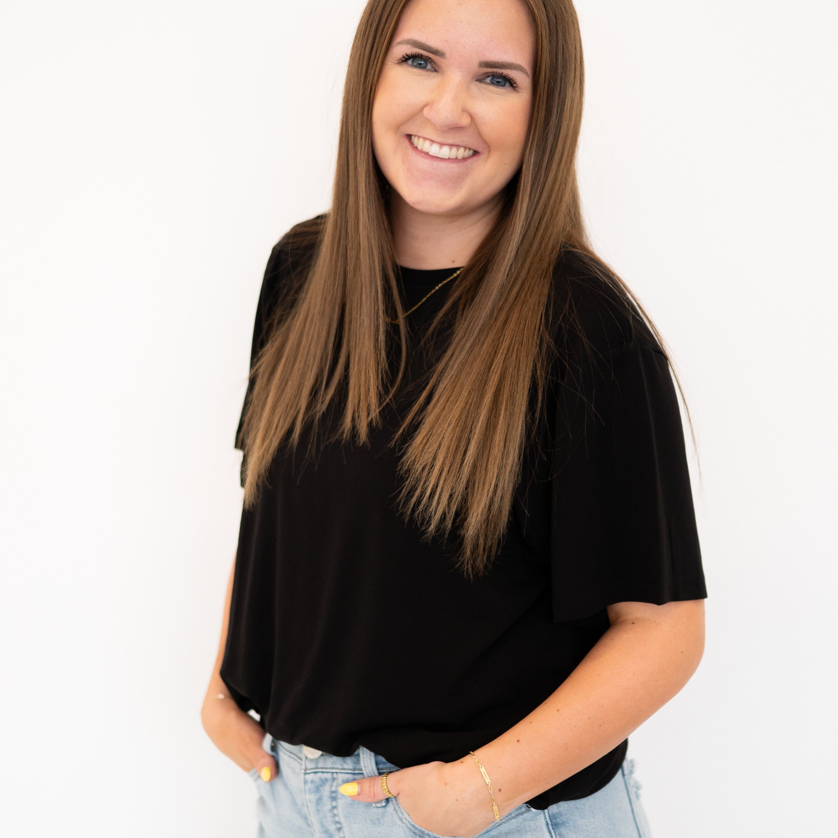 Oversized black bamboo t-shirt with a relaxed fit.