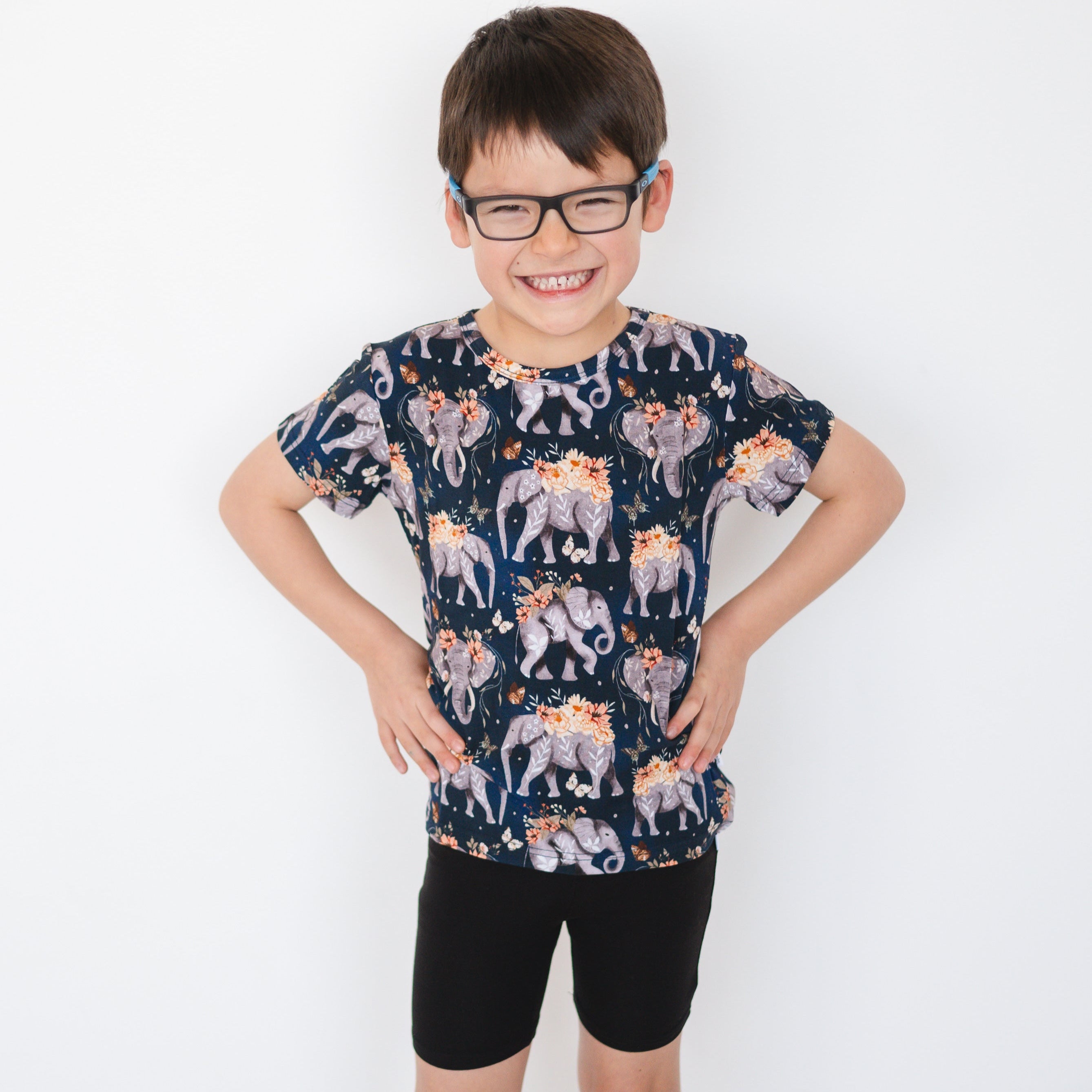 T-Shirt - Elephants- Luxe - ploombaby Bamboo Baby Kid Clothing