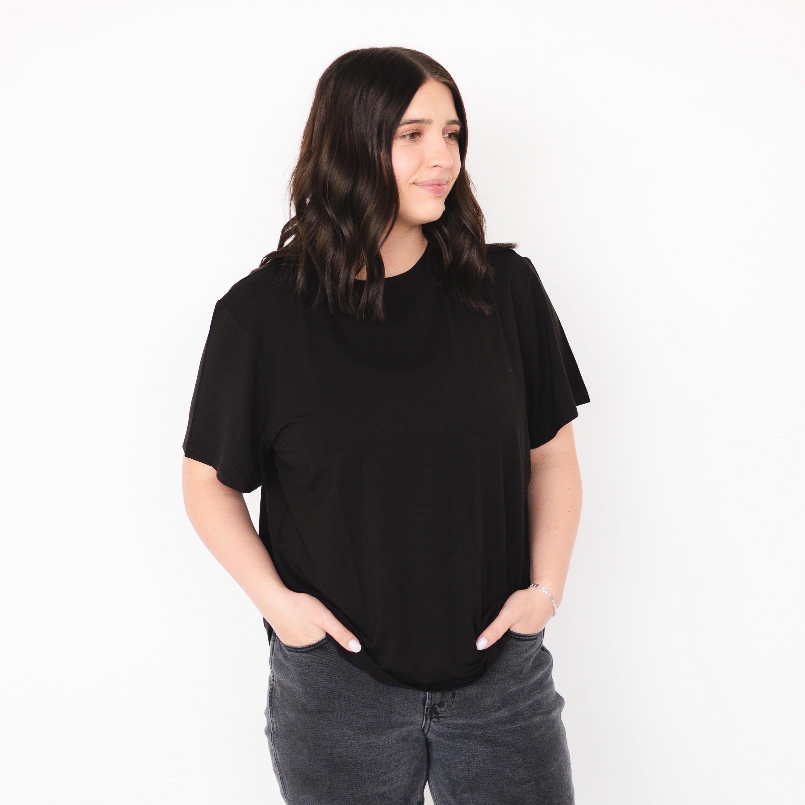 Boyfriend Tee - Obsidian - Luxe - ploombaby Bamboo Baby Kid Clothing