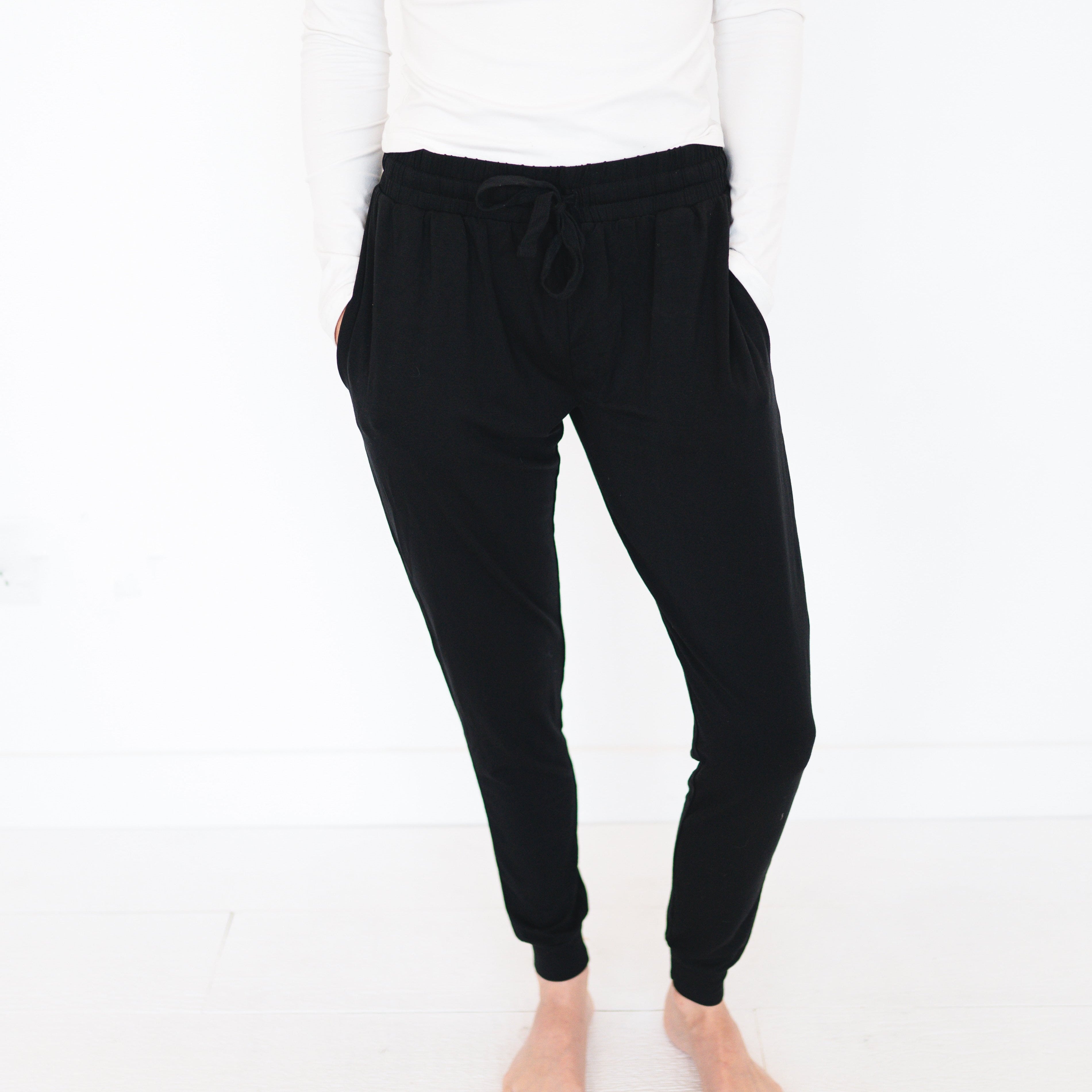 Womens Fit Jogger - Obsidian - Luxe - ploombaby Bamboo Baby Kid Clothing