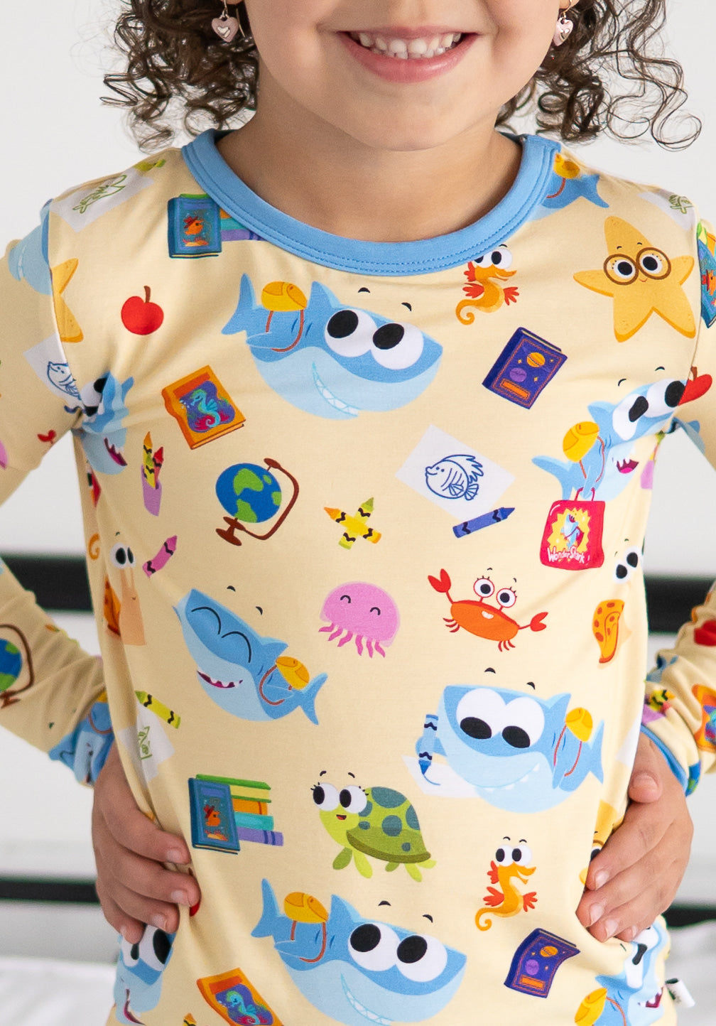 Classic Fit PJ Set - Super Simple™ Finny the Shark at School- Tencel Modal