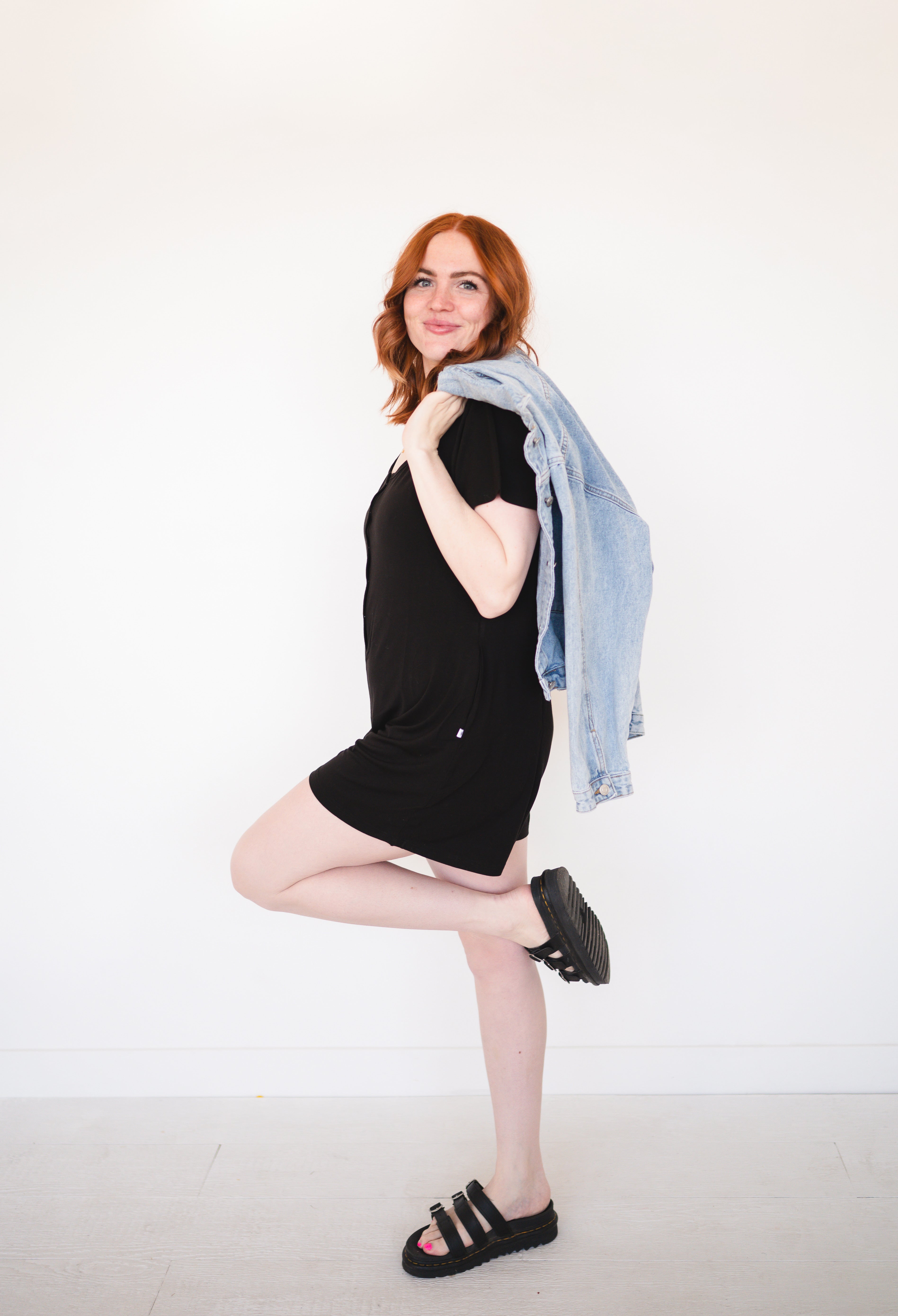 Adult Shorty Romper - Obsidian - Luxe - ploombaby Bamboo Baby Kid Clothing