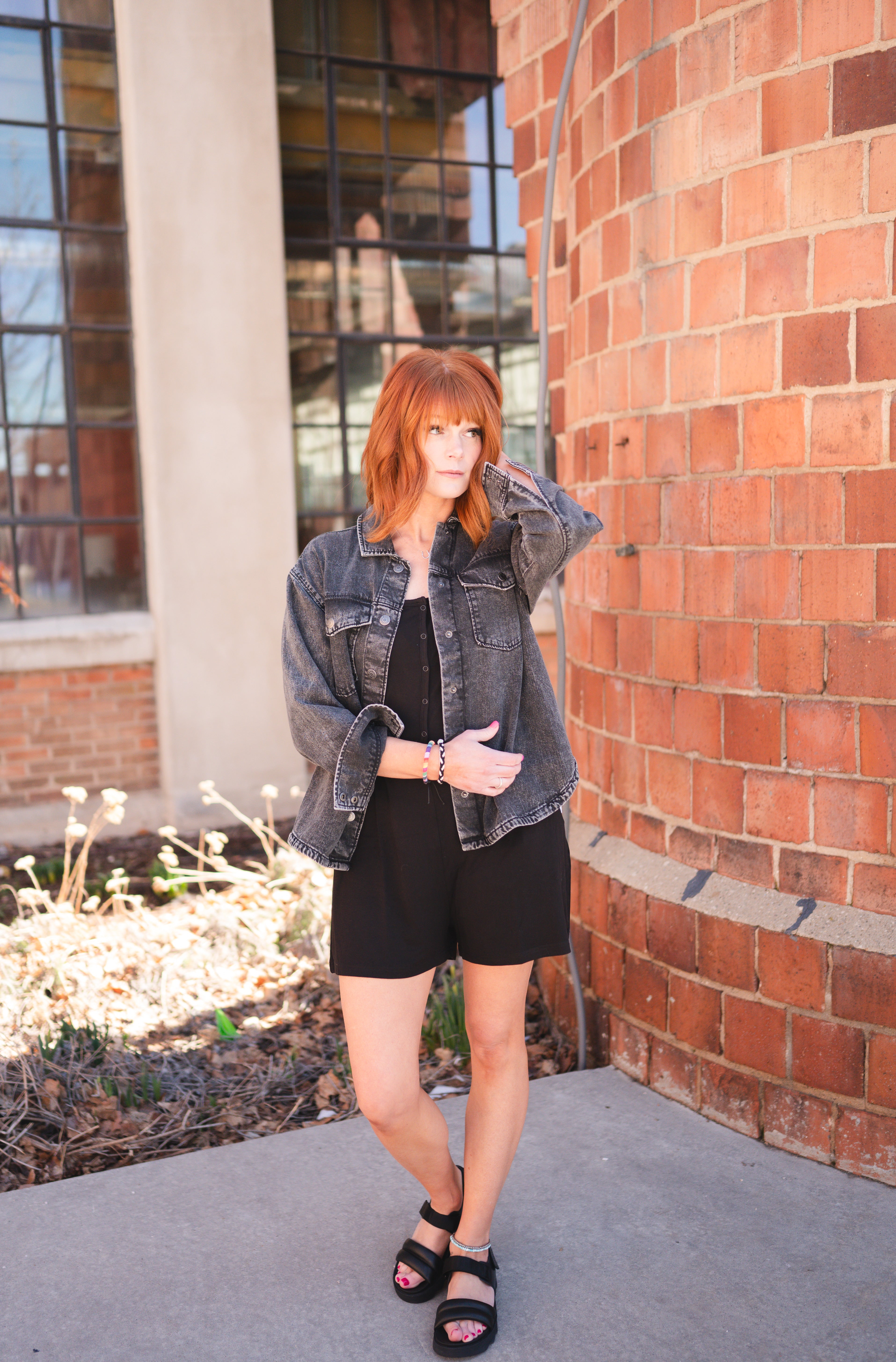 Adult Shorty Romper - Obsidian - Luxe - ploombaby Bamboo Baby Kid Clothing