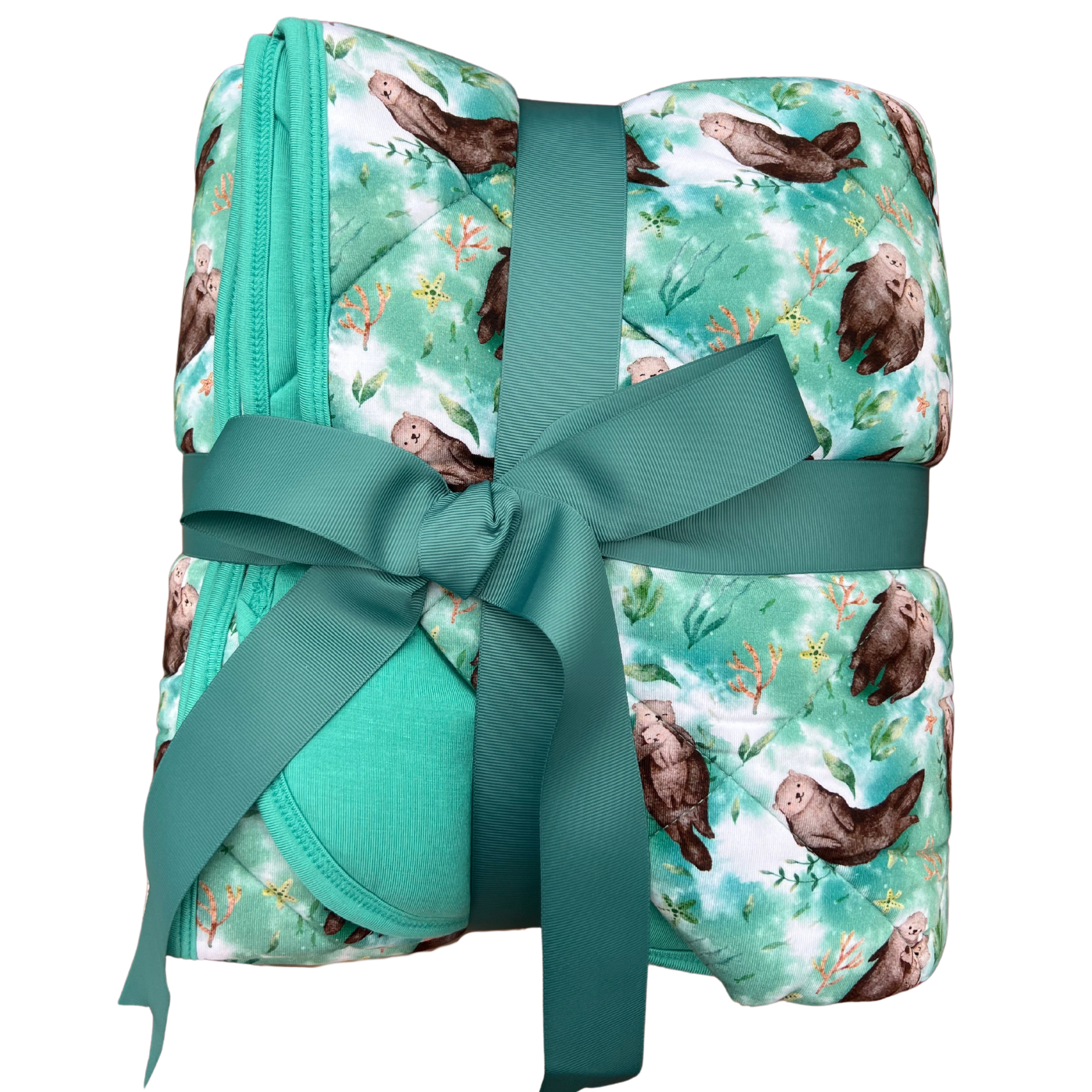 Couch Quilty - Otters - Luxe - ploombaby Bamboo Baby Kid Clothing