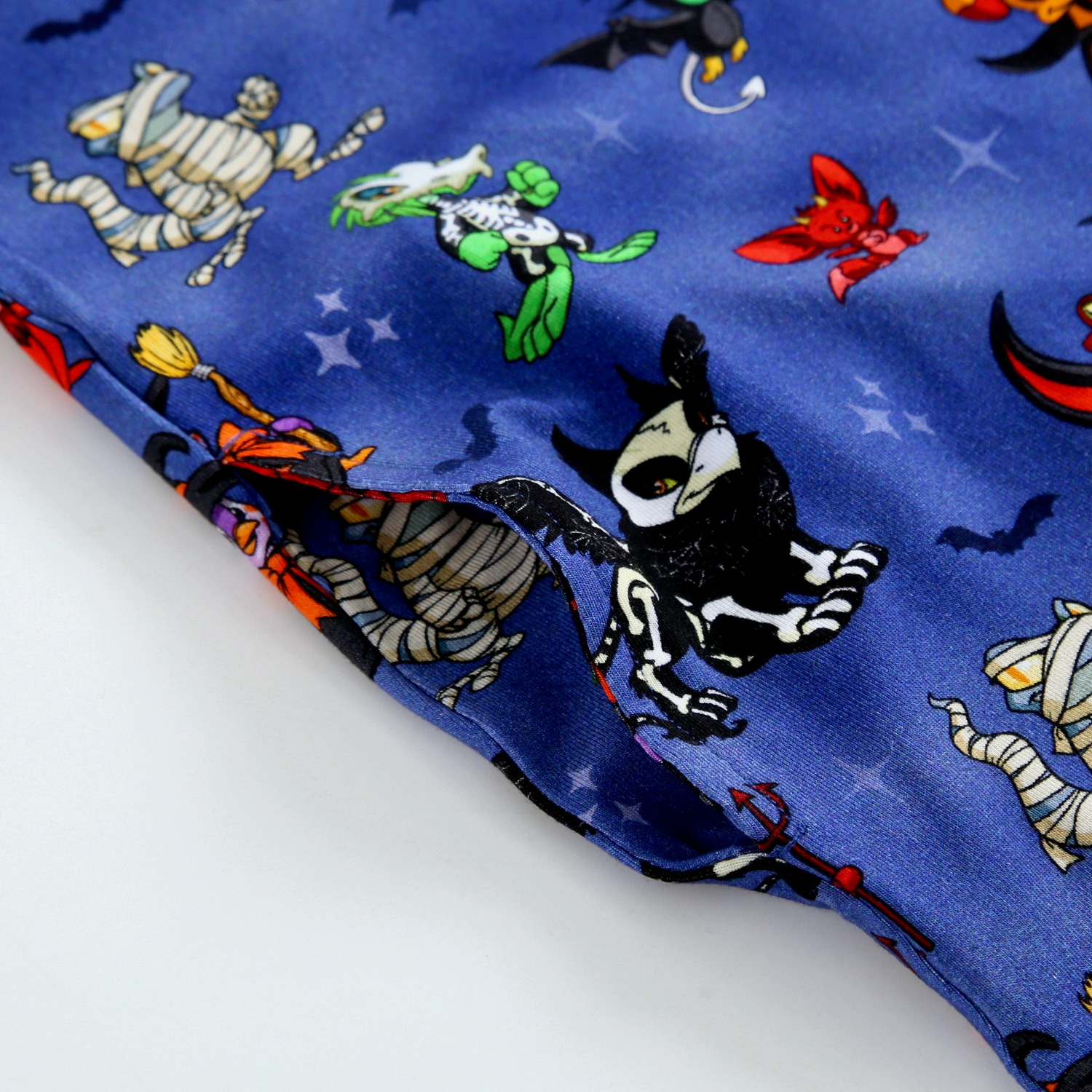 Blue unisex sleep pants with a Halloween Neopets print.