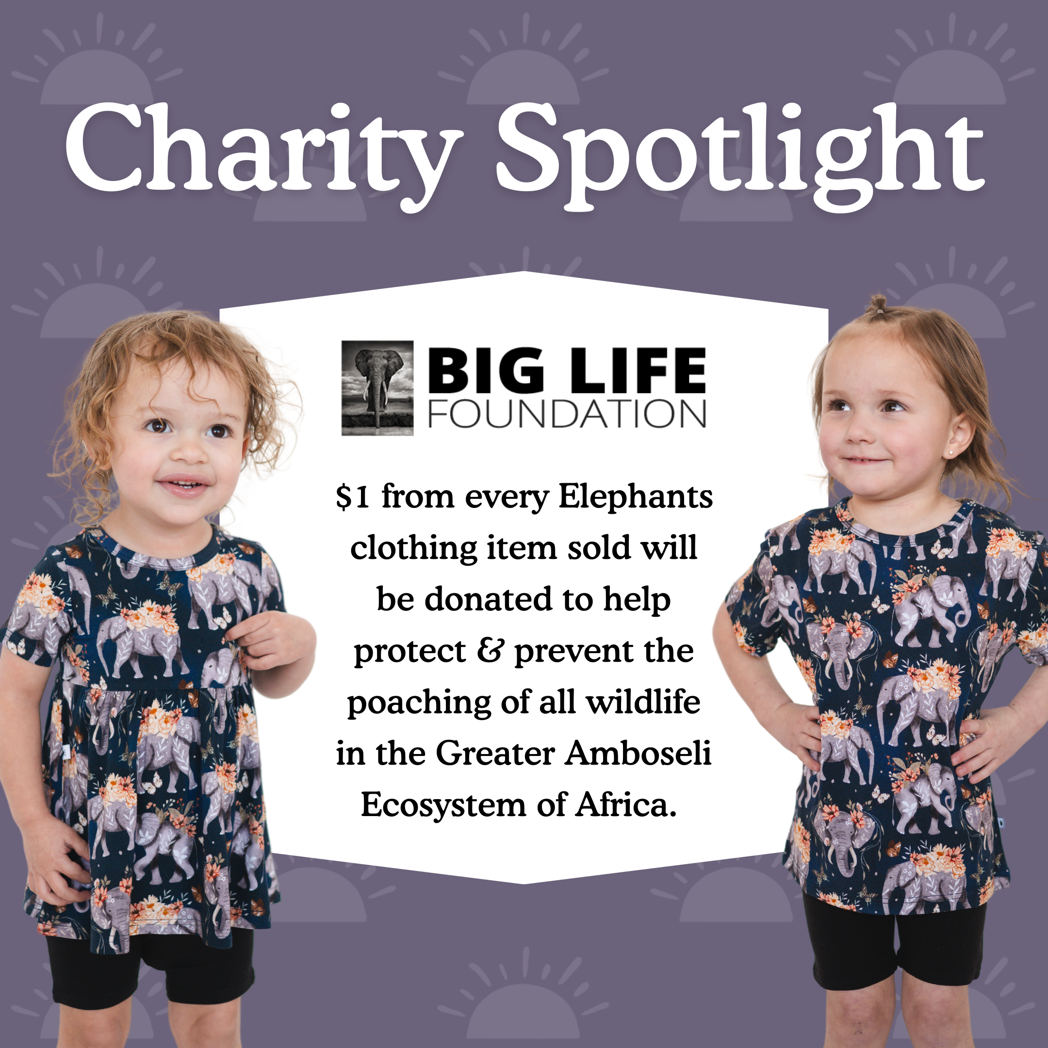 Short sleeve peplum top with an elephant and floral print.