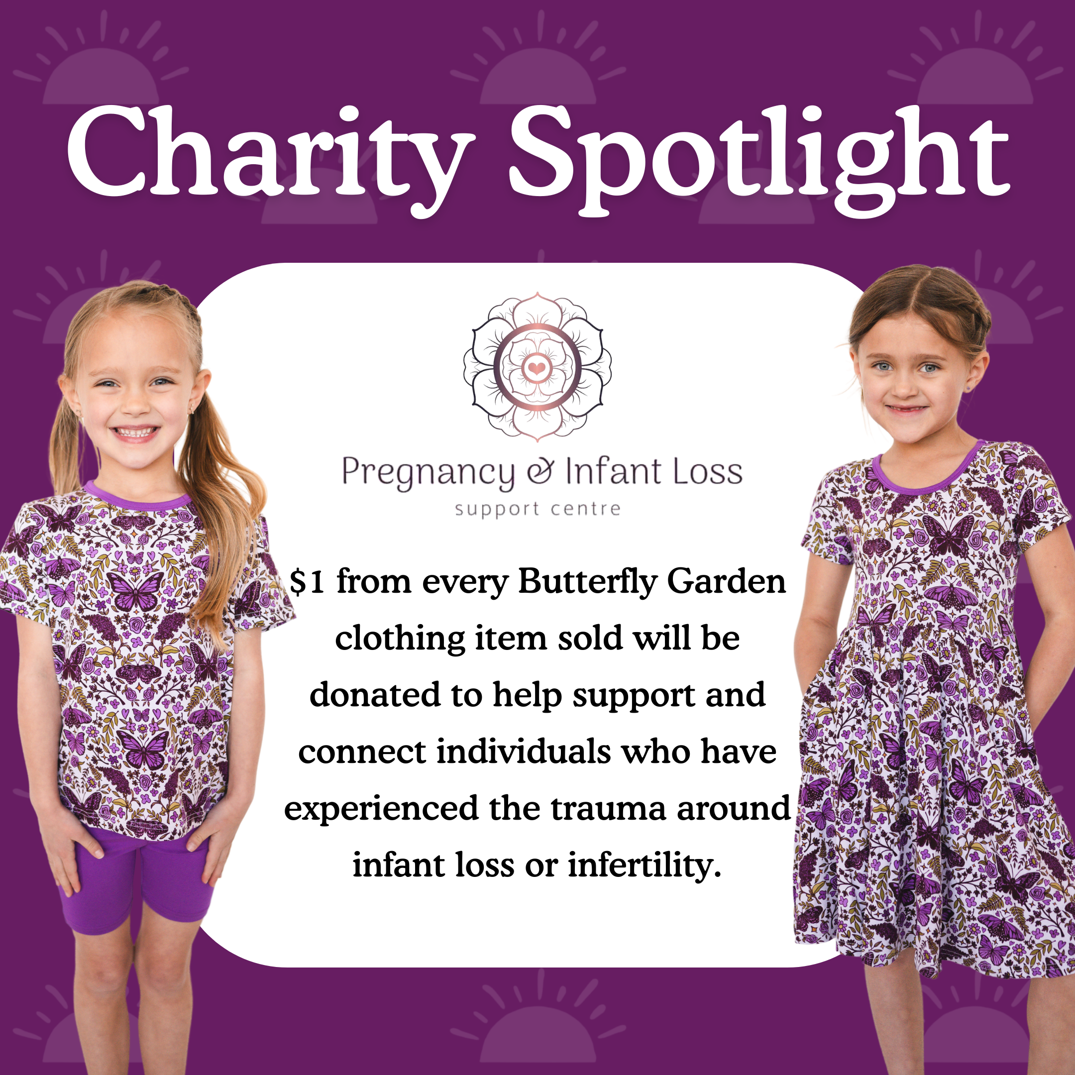 Girls' Butterfly Garden Luxe Bamboo dress with pockets.
