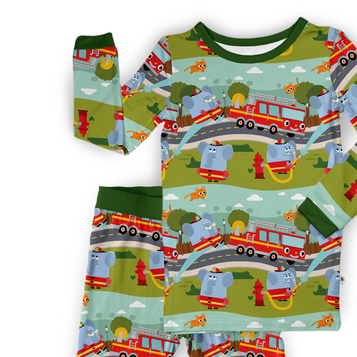 PREORDER TAT 14 WEEKS - PJ Sets - Super Simple™ Here Comes the Firetruck - Tencel™ Modal