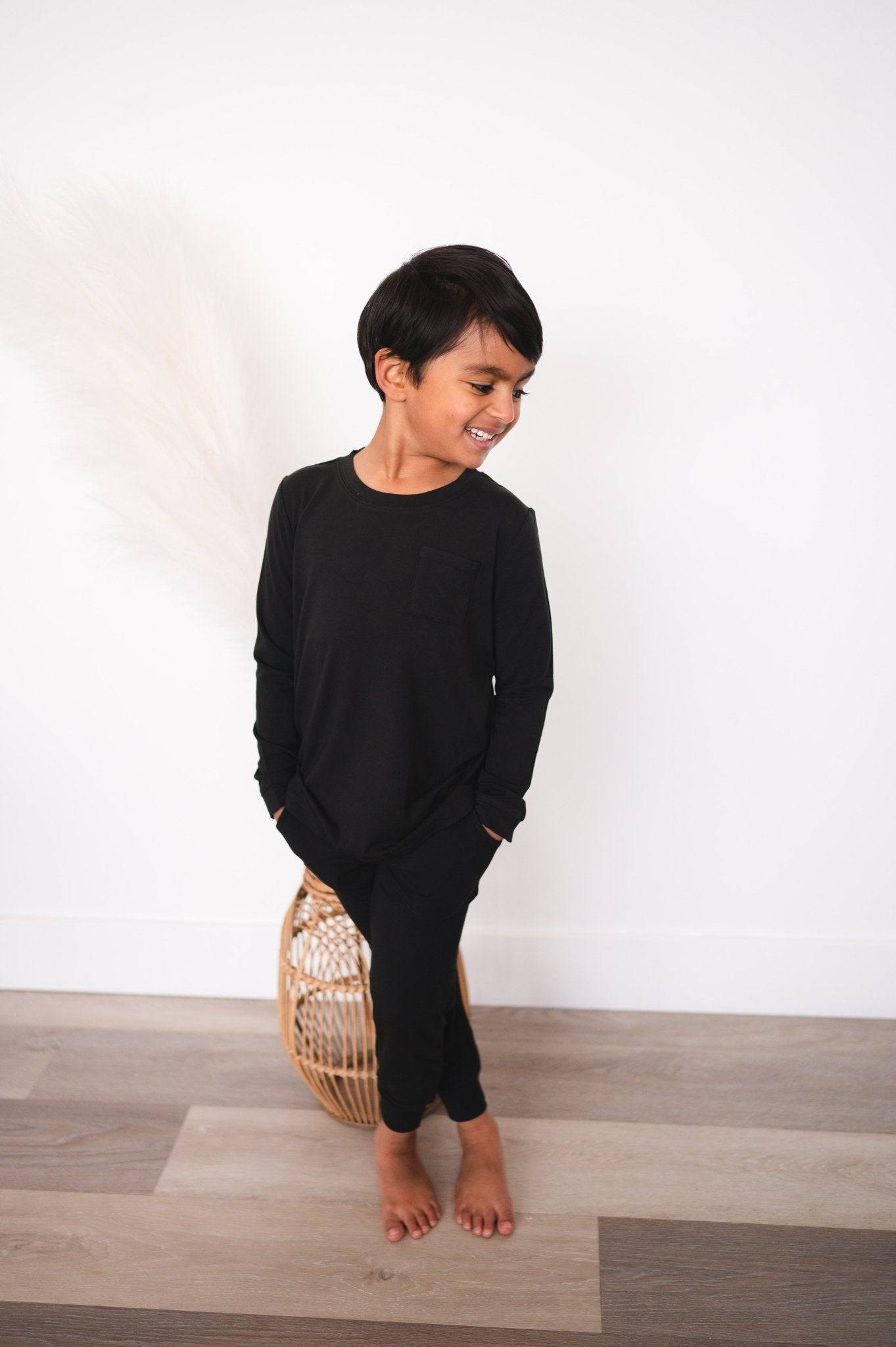Ploom Jogger- Obsidian - Luxe - ploombaby Bamboo Baby Kid Clothing