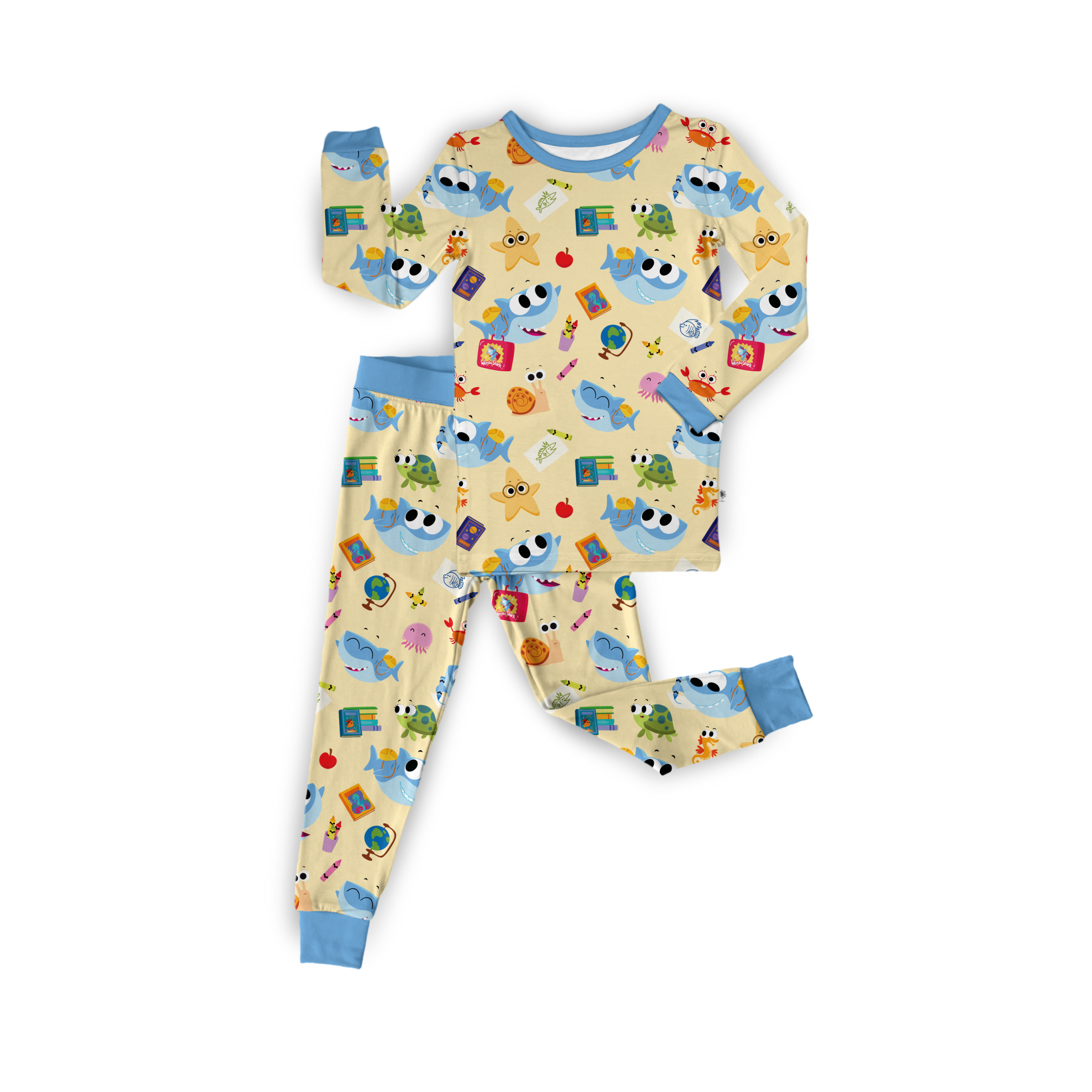 PRE-ORDER - TAT 14 WEEKS - Classic Fit PJ Set - Super Simple™ Finny the Shark at School- Tencel Modal