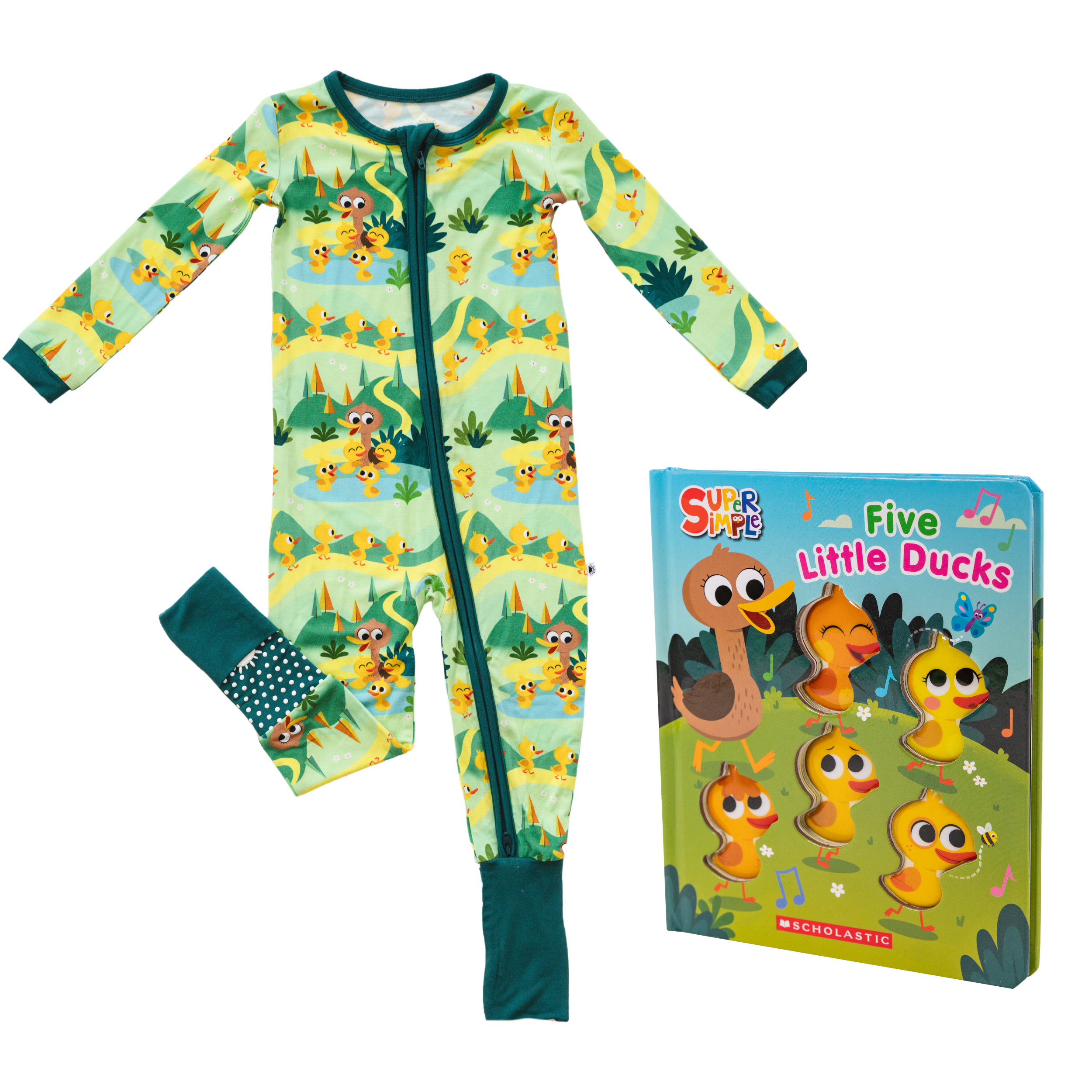 5 Little Ducks Gift Set - Flexi-Fit Zip PJ + Book