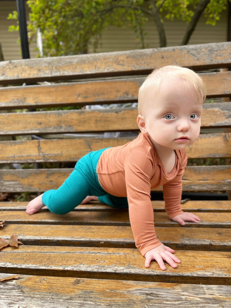 Bamboo 'Grow with Me' pants for babies/toddlers. Ploom Baby.