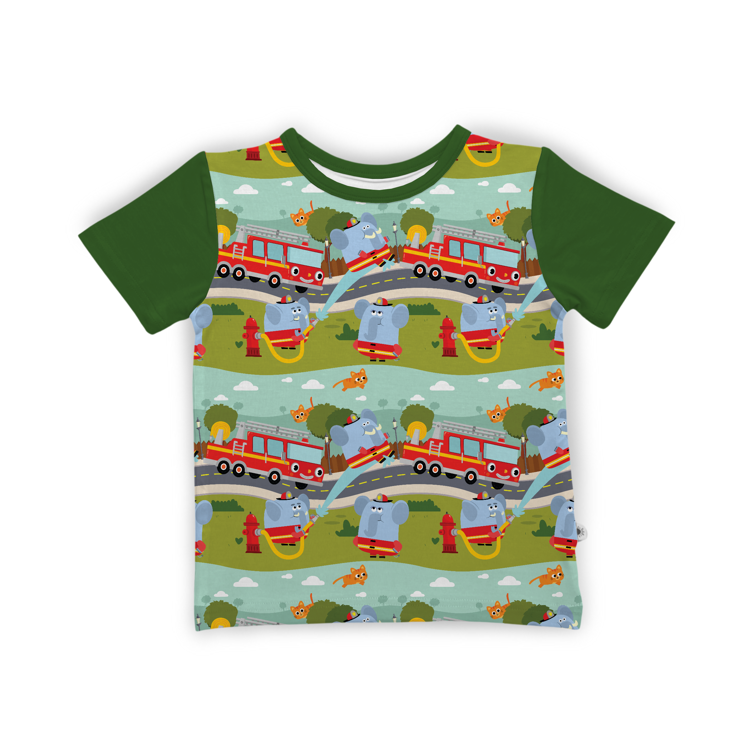 PREORDER TAT 14 WEEKS - T-shirt - Super Simple™  Here Comes the Firetruck - Tencel™  Modal