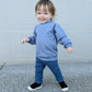 Ribbed Slouch Pant - Whale Blue - Organic Cotton