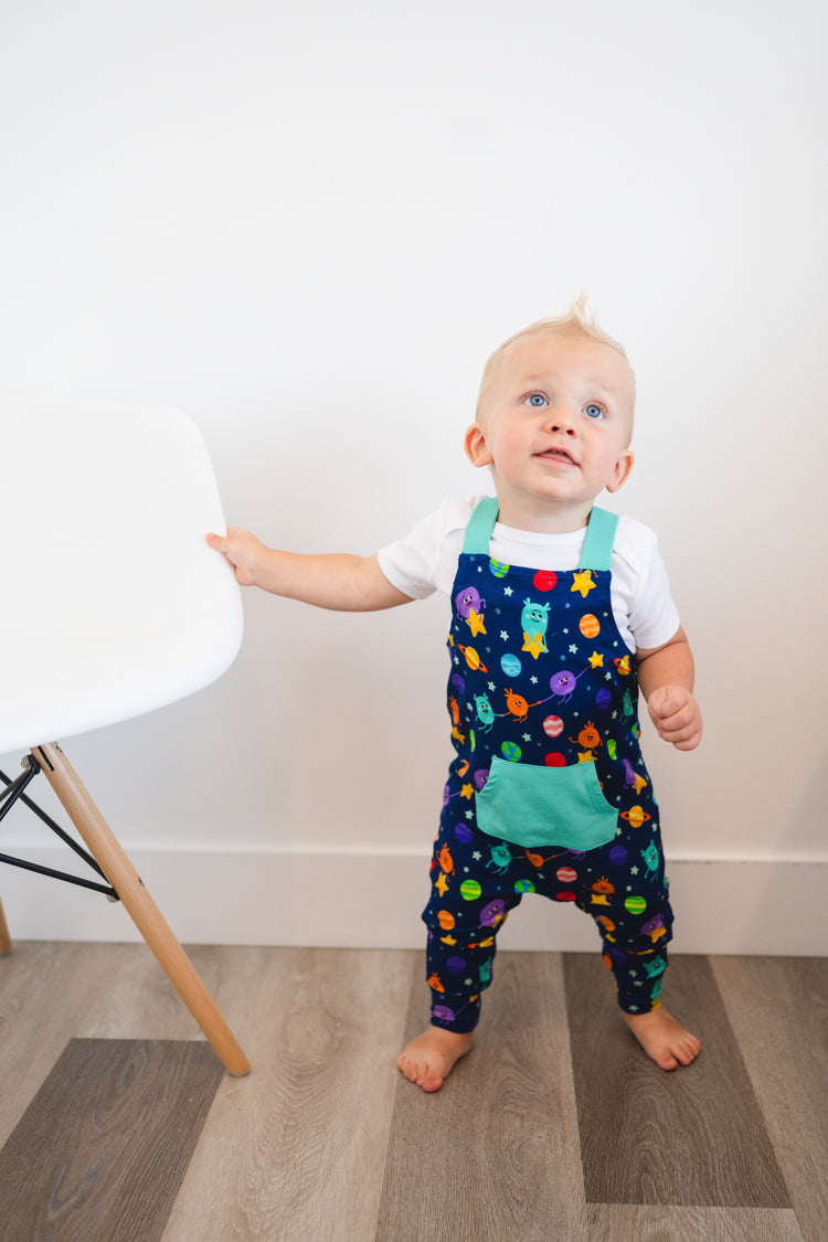 Overalls - Super Simple- The Bumble Nums in Space - Luxe Bamboo