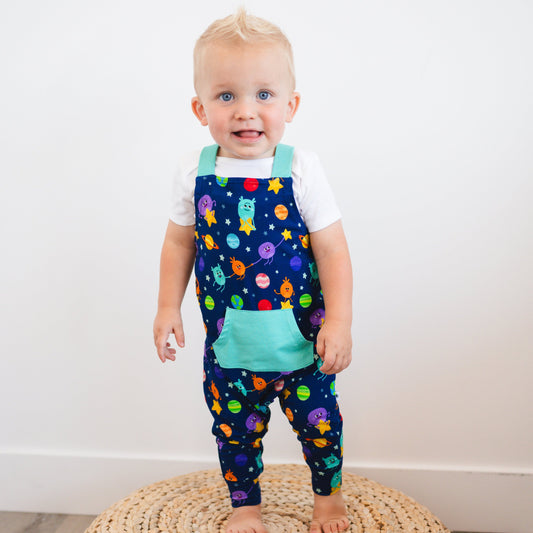 Overalls - Super Simple- The Bumble Nums in Space - Luxe Bamboo