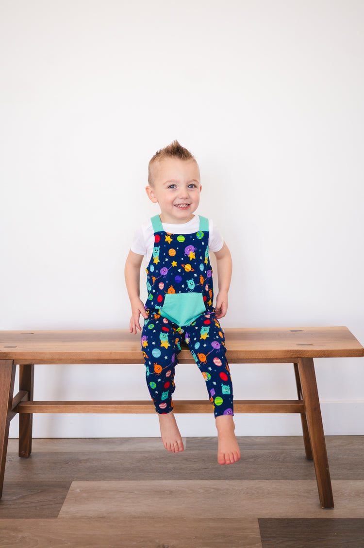 Overalls - Super Simple- The Bumble Nums in Space - Luxe Bamboo