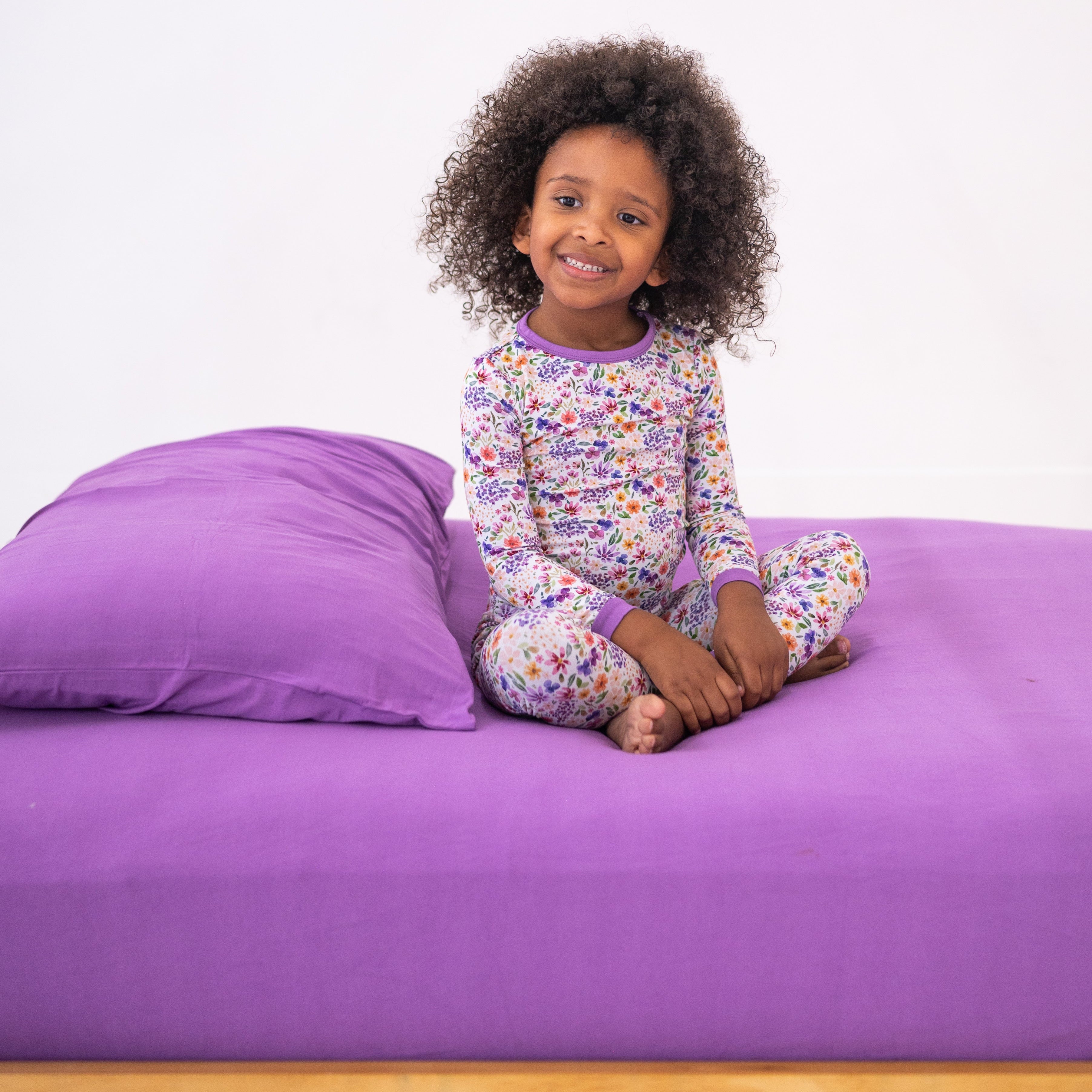 Fitted Twin Sheet + Pillow Case Set - Lavender Crystal - Luxe Bamboo