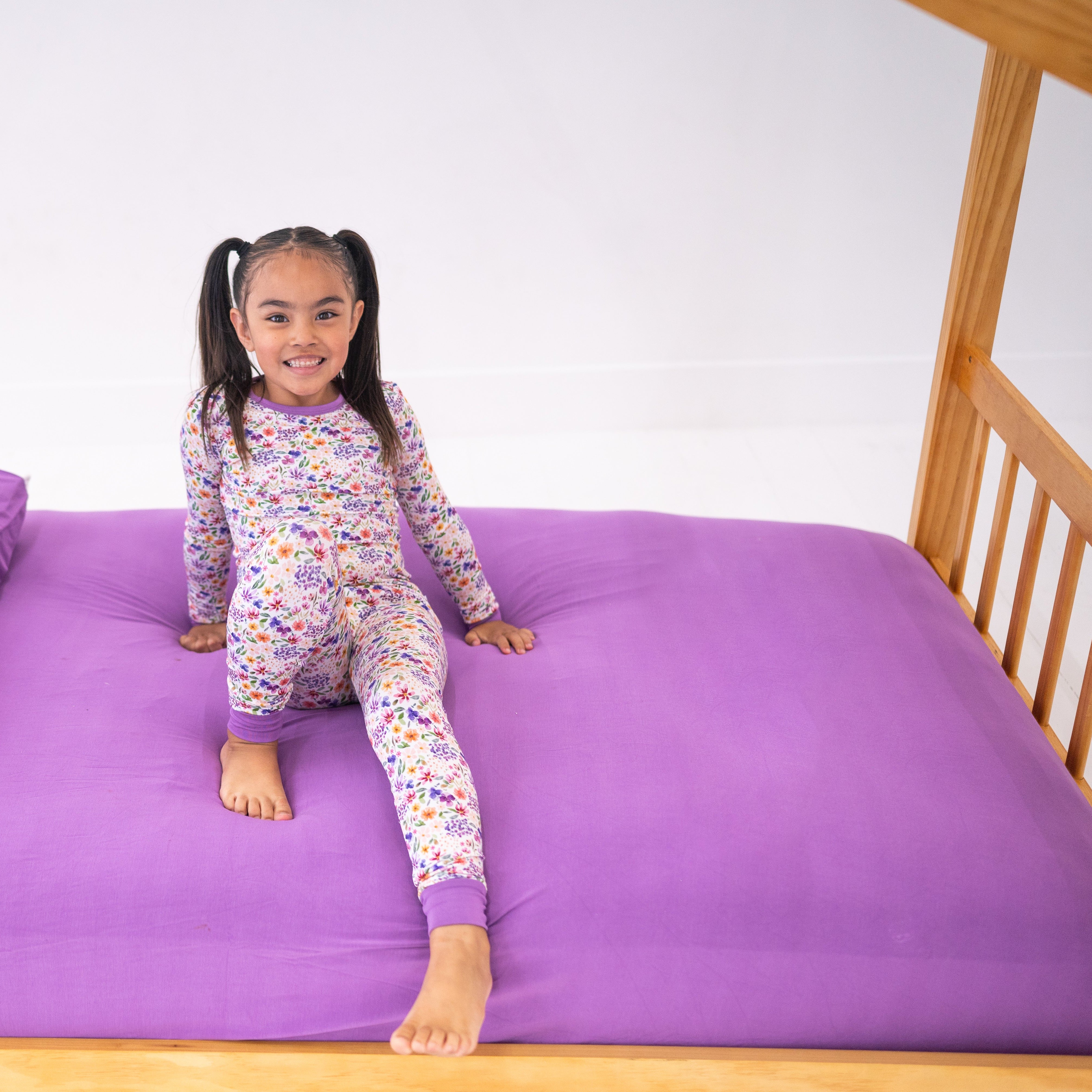 Fitted Twin Sheet + Pillow Case Set - Lavender Crystal - Luxe Bamboo