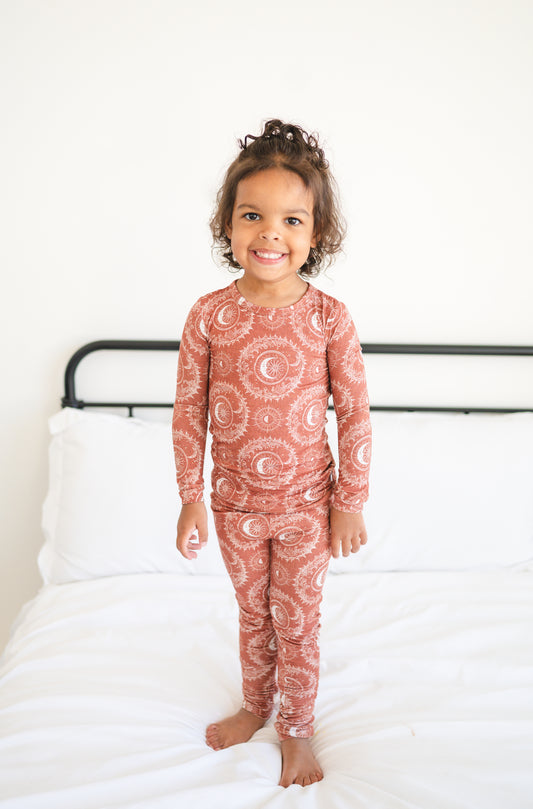 Flexi-Fit PJ Set - Rust Moon - Luxe Bamboo