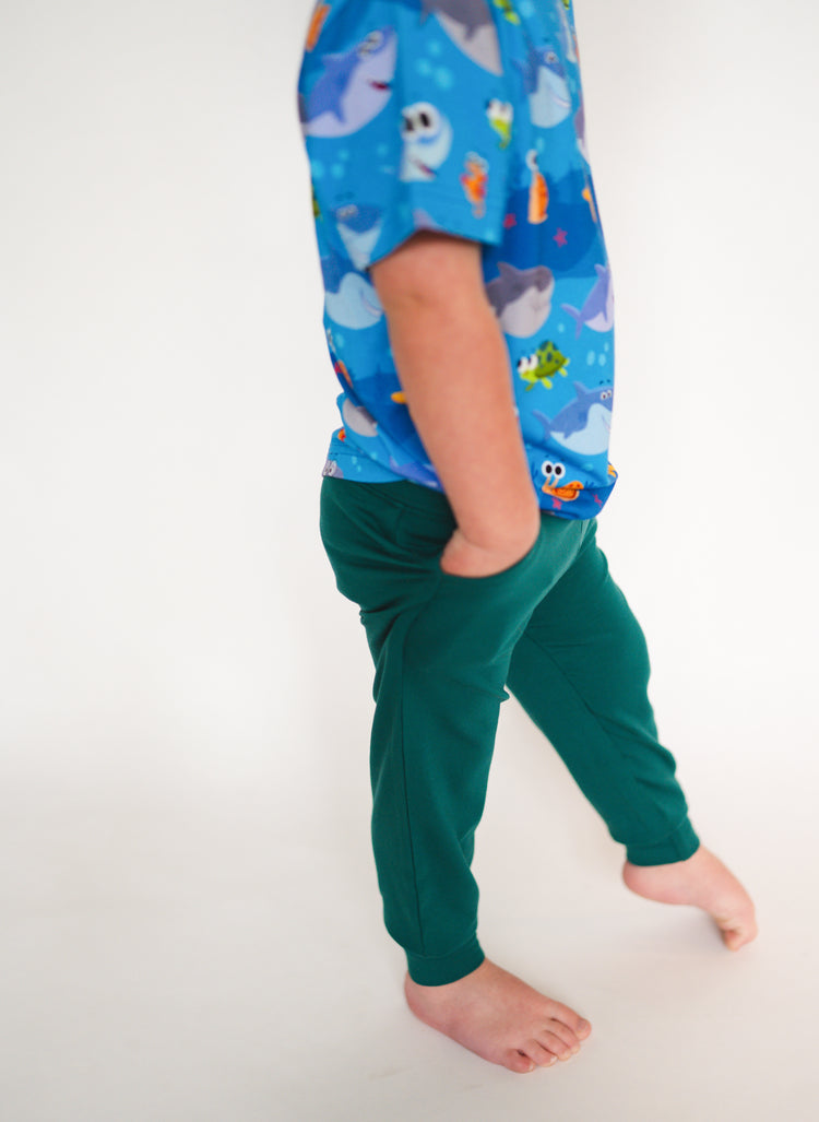 Ploom Jogger - Duck Pond Green - Super Simple 5 Little Ducks - Luxe Bamboo