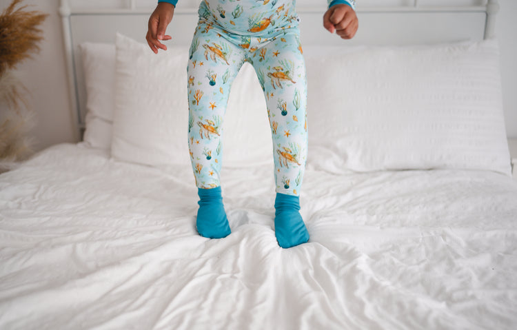 Convertible Footie PJ Set - Turtle - Luxe Bamboo