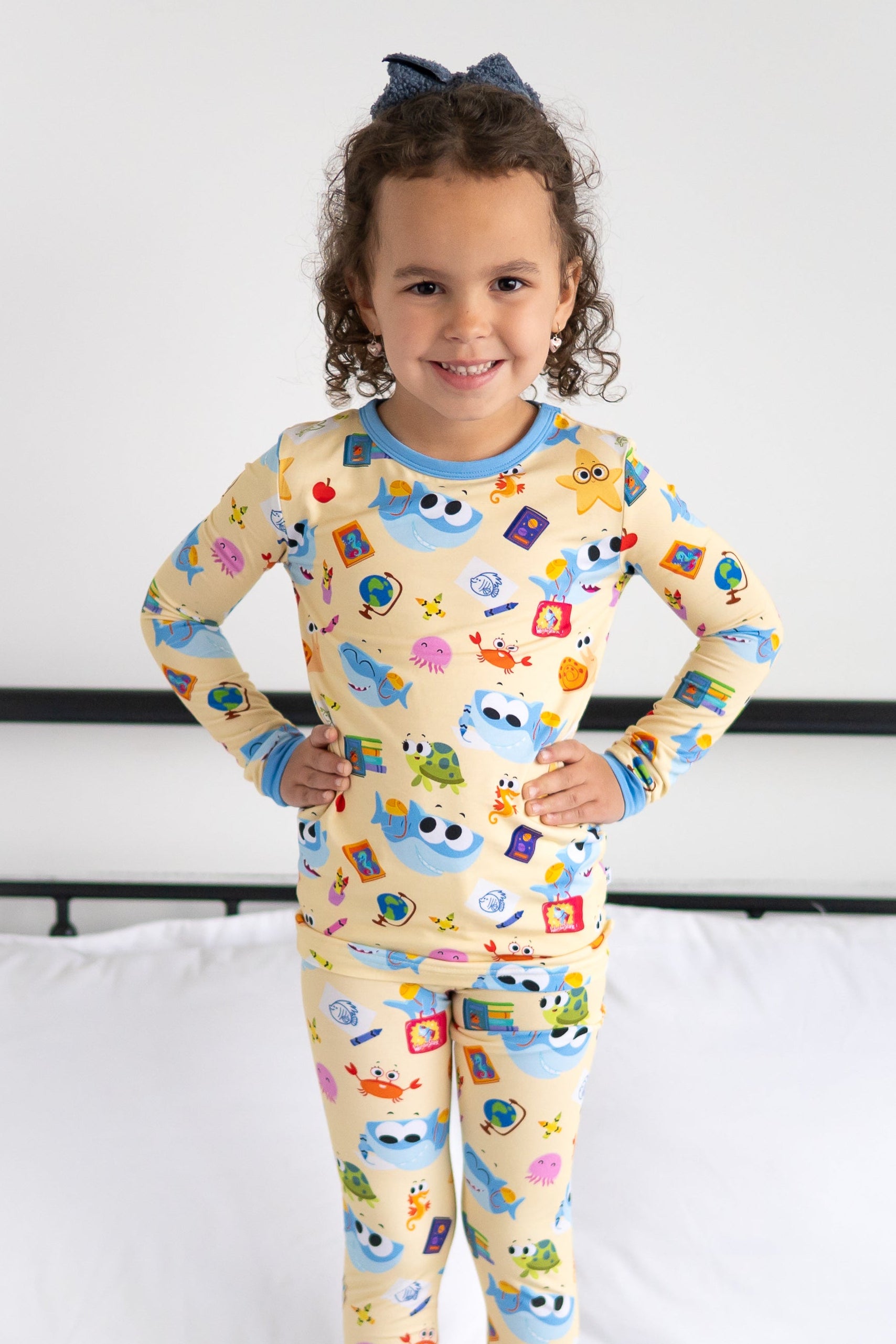 Classic Fit PJ Set - Super Simple™ Finny the Shark at School- Tencel Modal