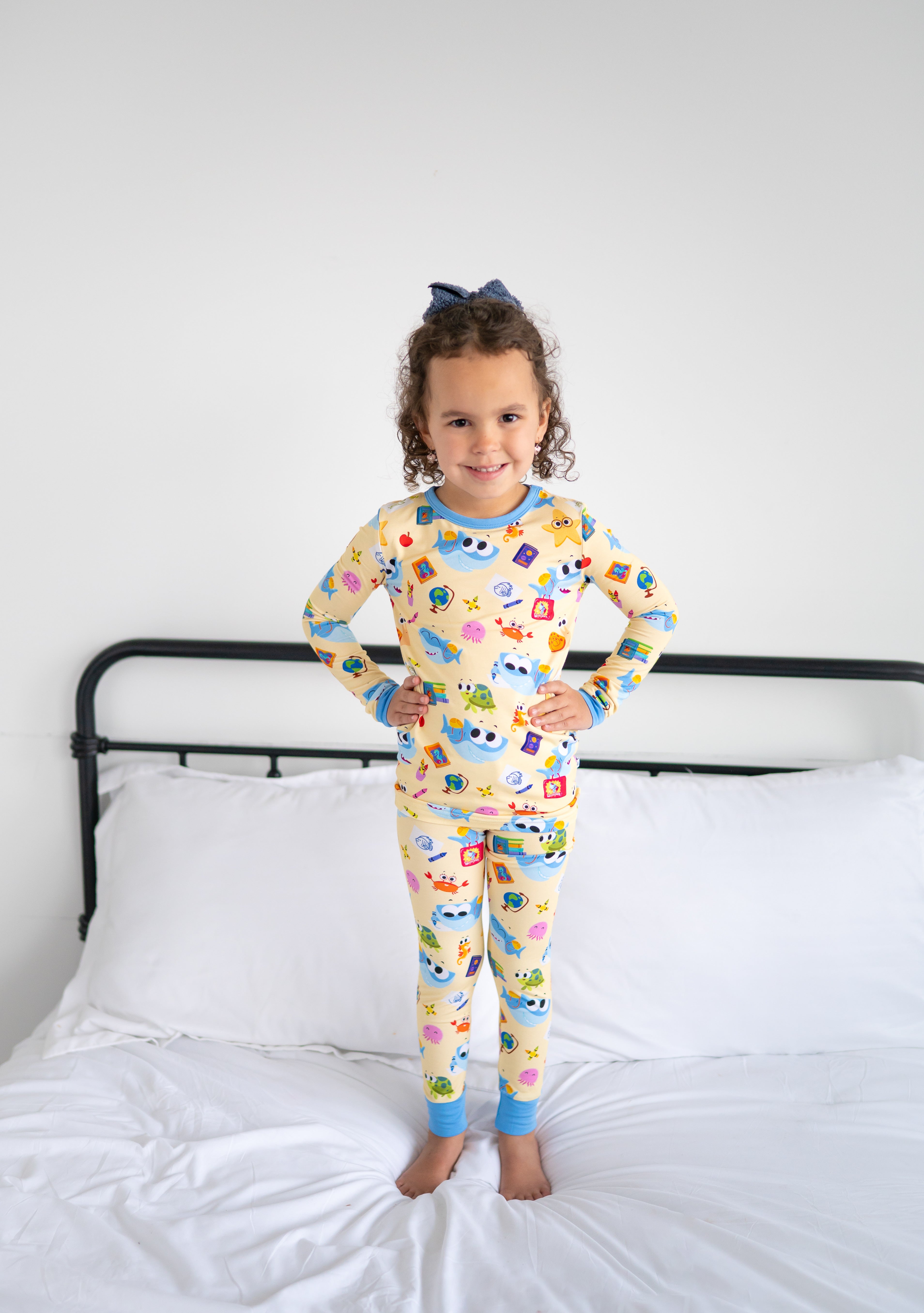 Classic Fit PJ Set - Super Simple™ Finny the Shark at School- Tencel Modal