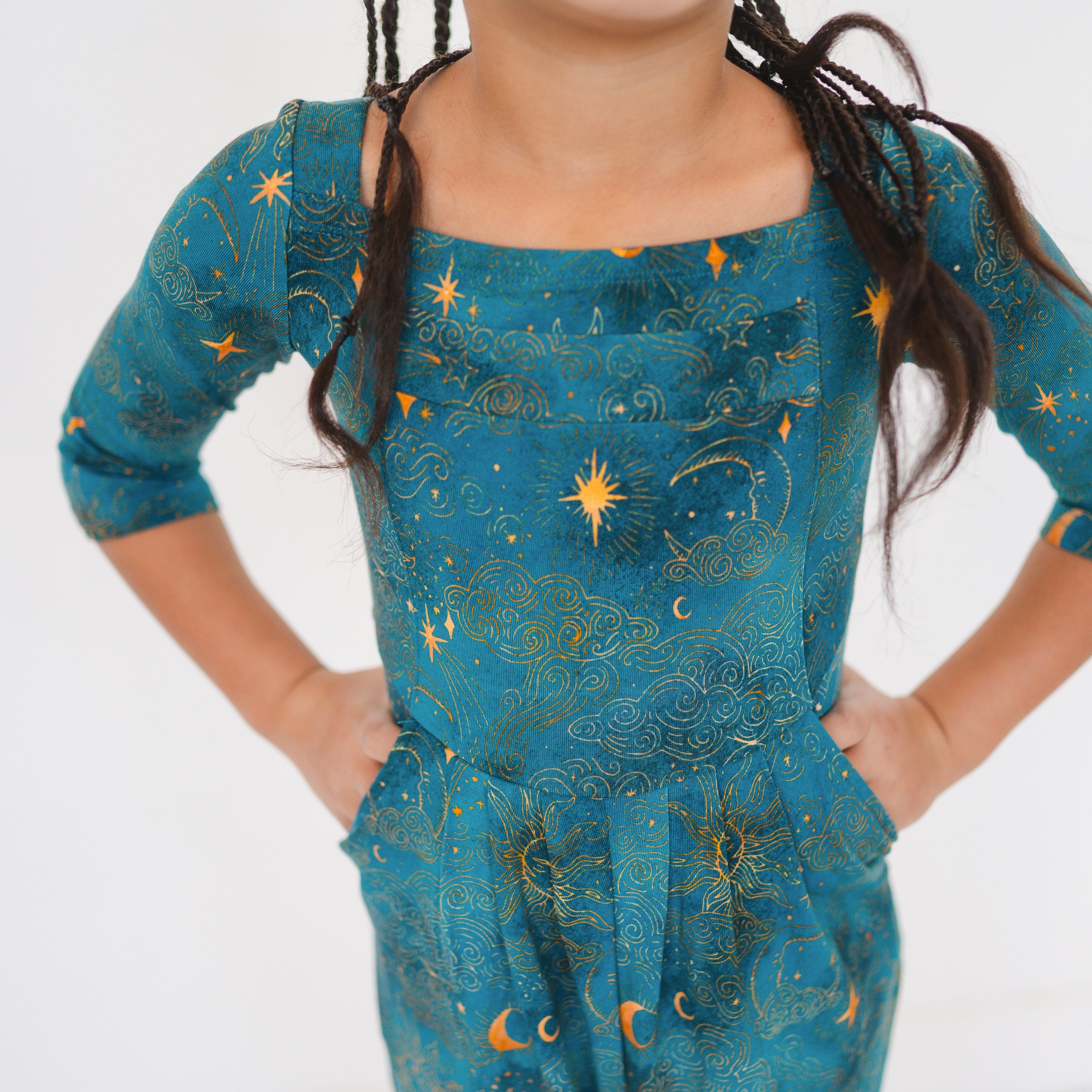 Dilly Romper - Stellar Suns - Luxe - ploombaby Bamboo Baby Kid Clothing