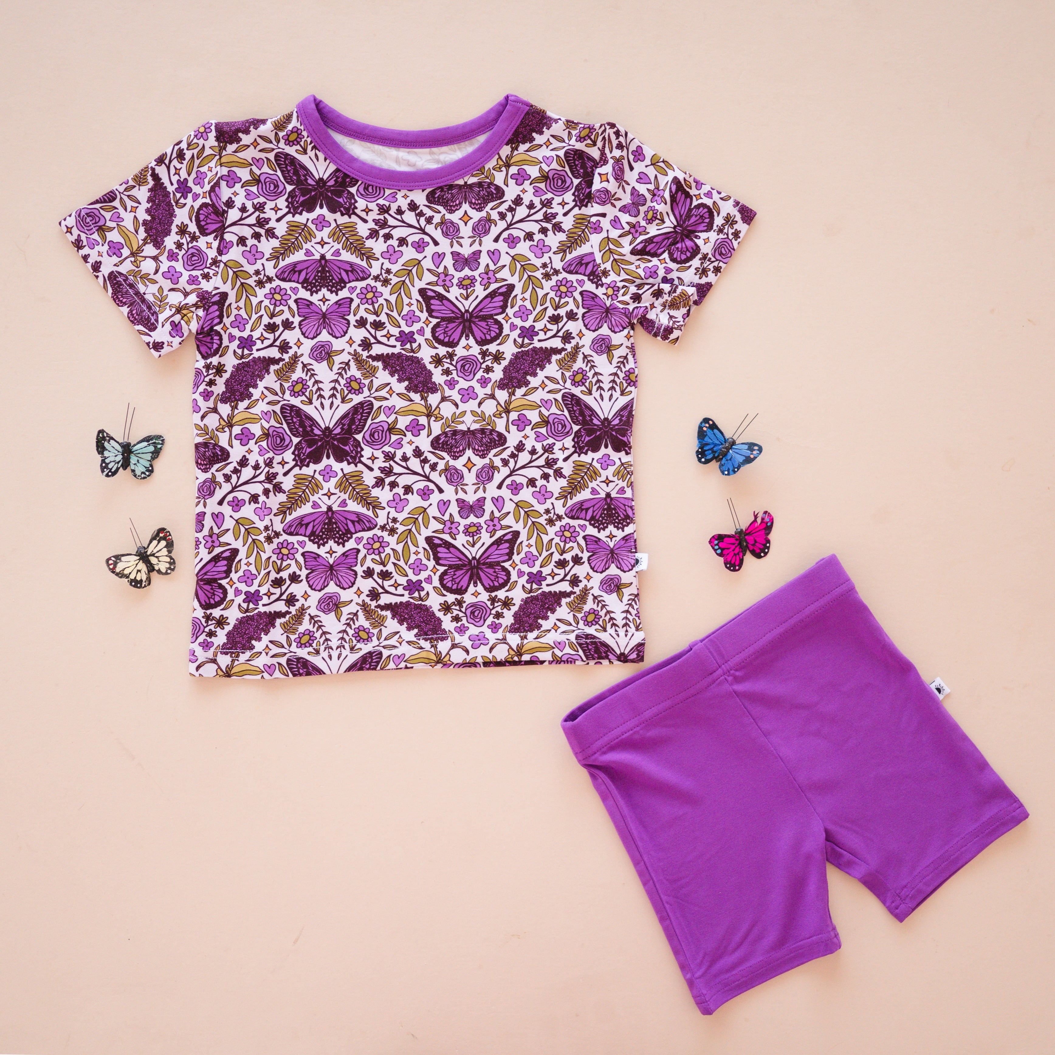 Biker Short - Purple Bloom - Luxe Bamboo