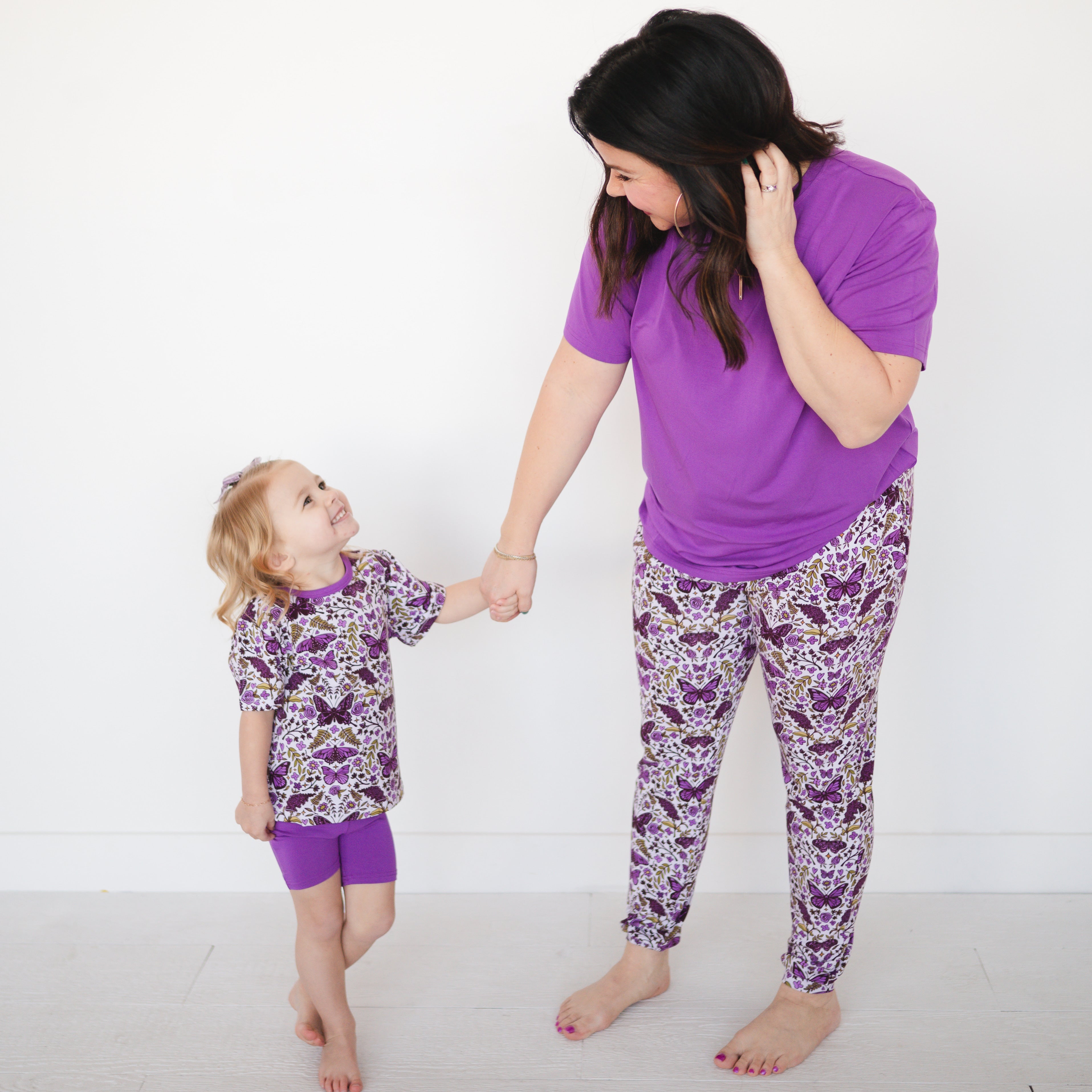 Boyfriend Tee - Purple Bloom - Luxe Bamboo