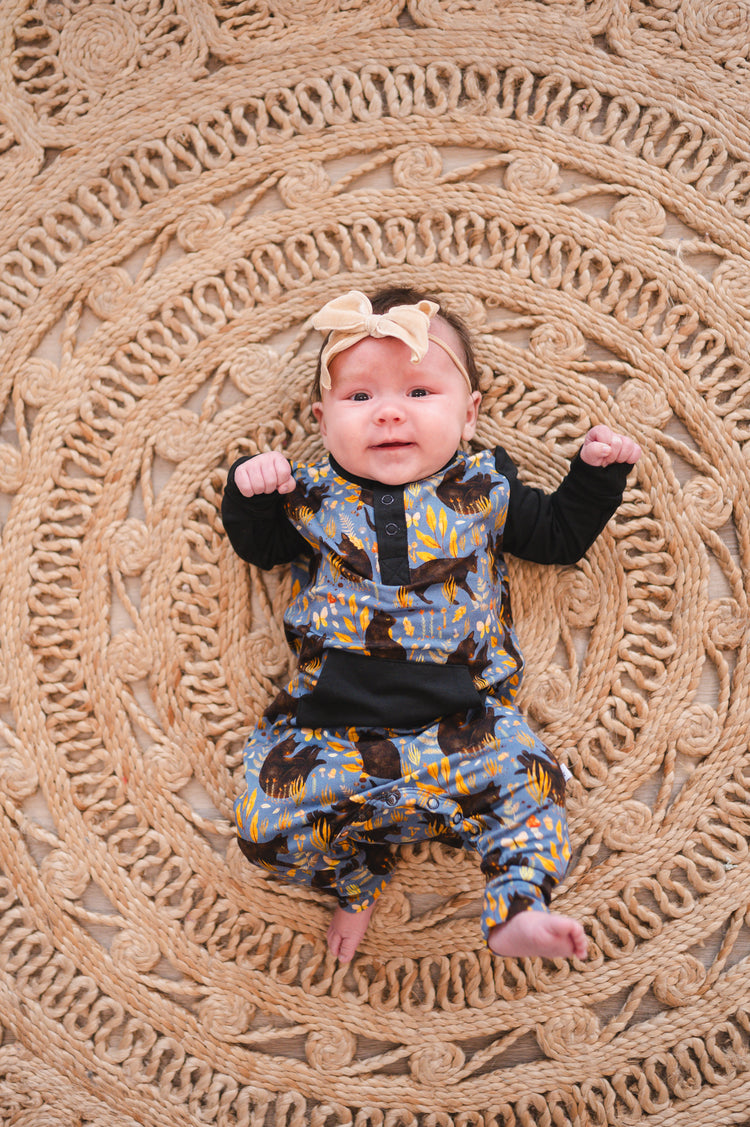 Henley Play Romper - Toe Beans - Luxe Bamboo