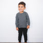 Ribbed Long Sleeve - Dark Grey - Organic Cotton