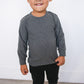 Ribbed Long Sleeve - Dark Grey - Organic Cotton