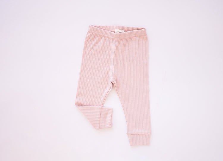 Ribbed Legging - Blush - Organic Cotton