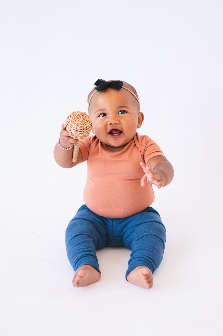 Short Sleeve Bodysuit - Pecan - Ploom Basics Bamboo