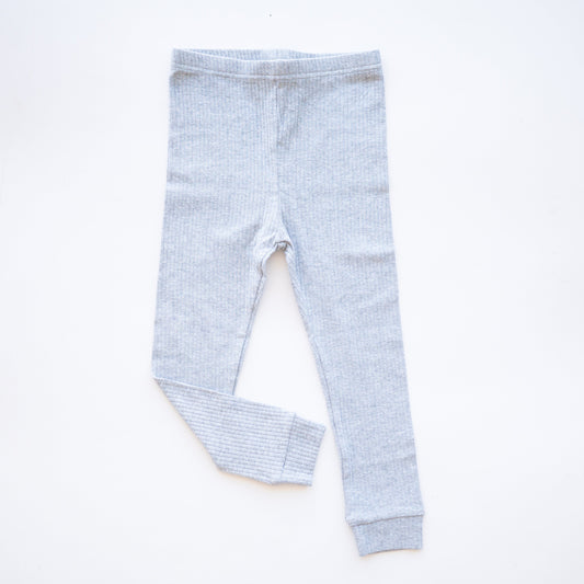 Ribbed Legging - Heather Grey - Organic Cotton