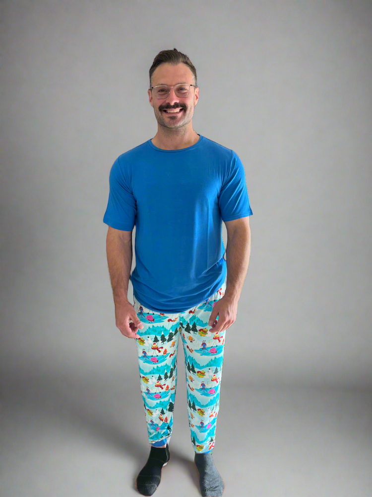 Men's Jogger - Super Simple Rhymington Square - Snow Much Fun - Luxe Bamboo