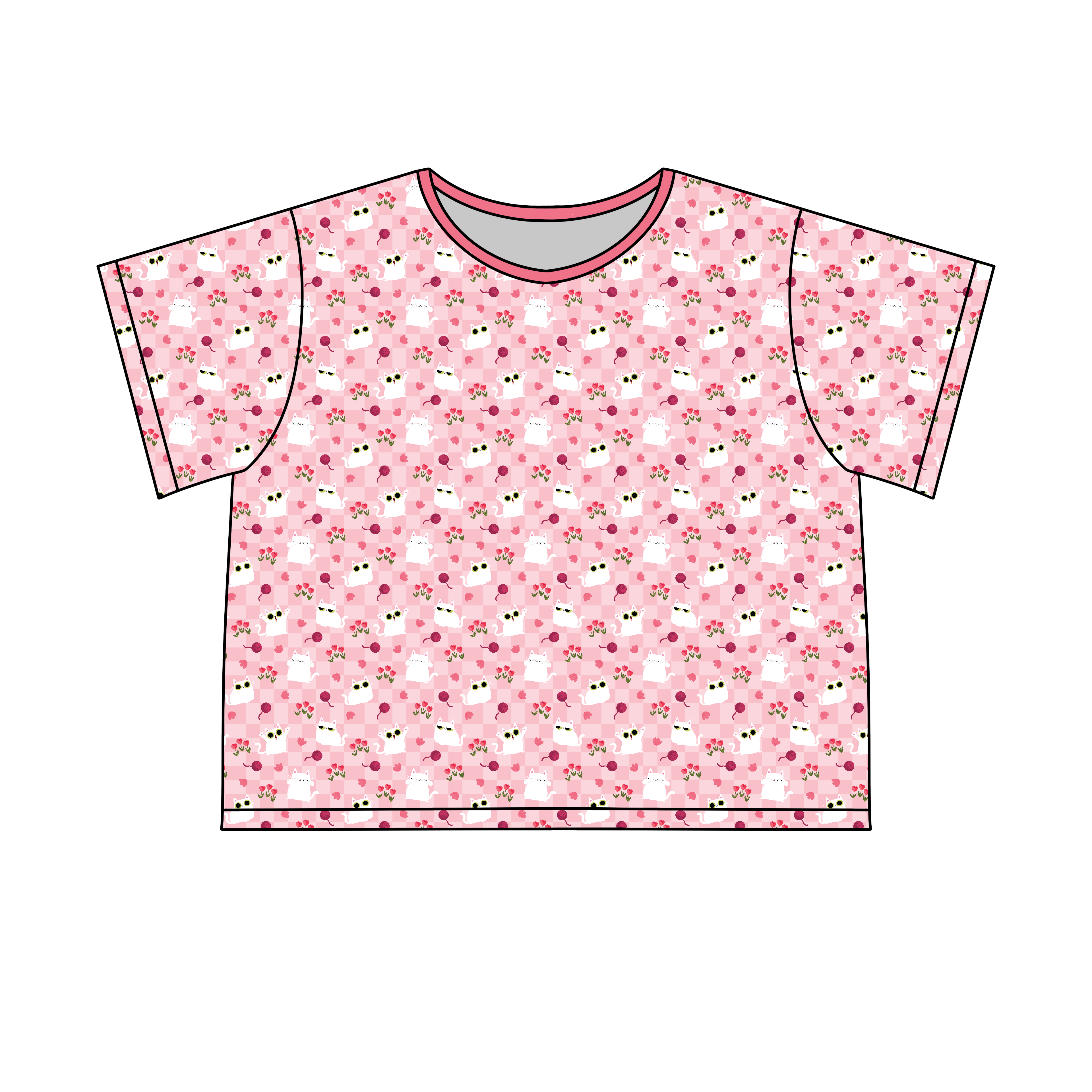 PREORDER TAT 14 WEEKS - Adult Mega Sleep Tee - Super Simple™  Peek-a-Boo Cat - Tencel™  Modal