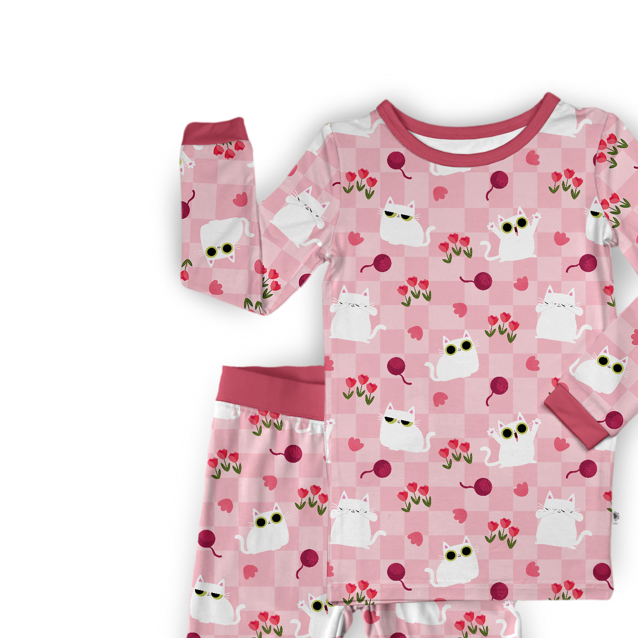 PREORDER TAT 14 WEEKS - PJ Set - Super Simple™  Peek-a-Boo Cat - Tencel™  Modal