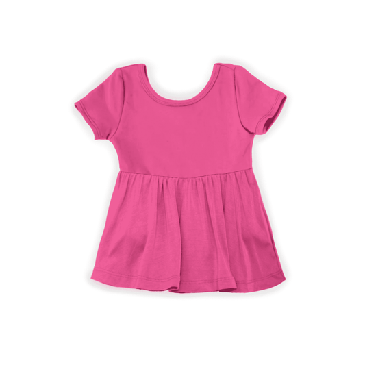 PREORDER : 15 WEEK TAT - Peplum Top - Dylan Pink - Luxe Bamboo